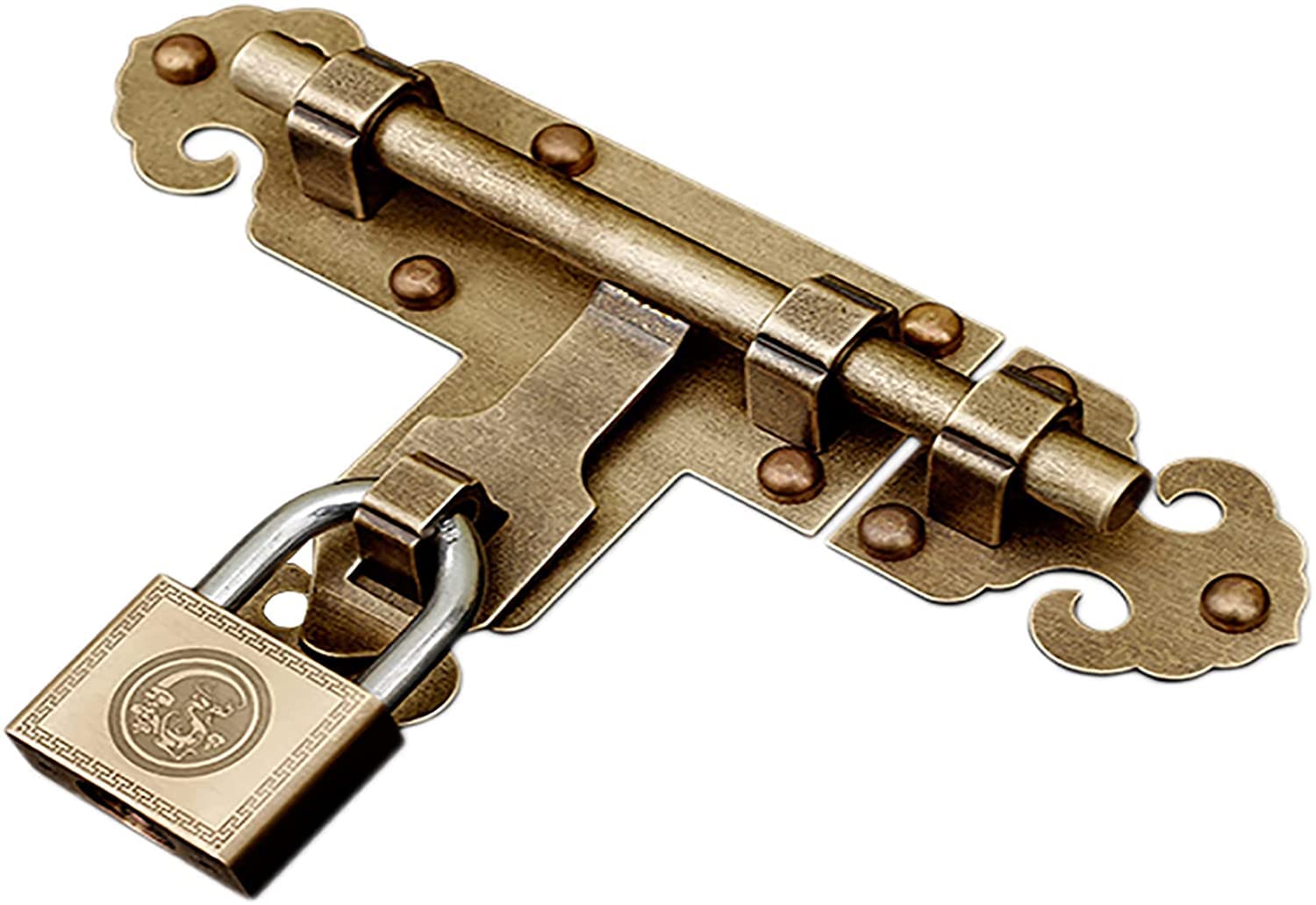 Stainless Steel Sliding Bolt Lock, Slide Bolt Lock, Surface Mount Slid. Door Latch, Multicolor(Bronze Color)