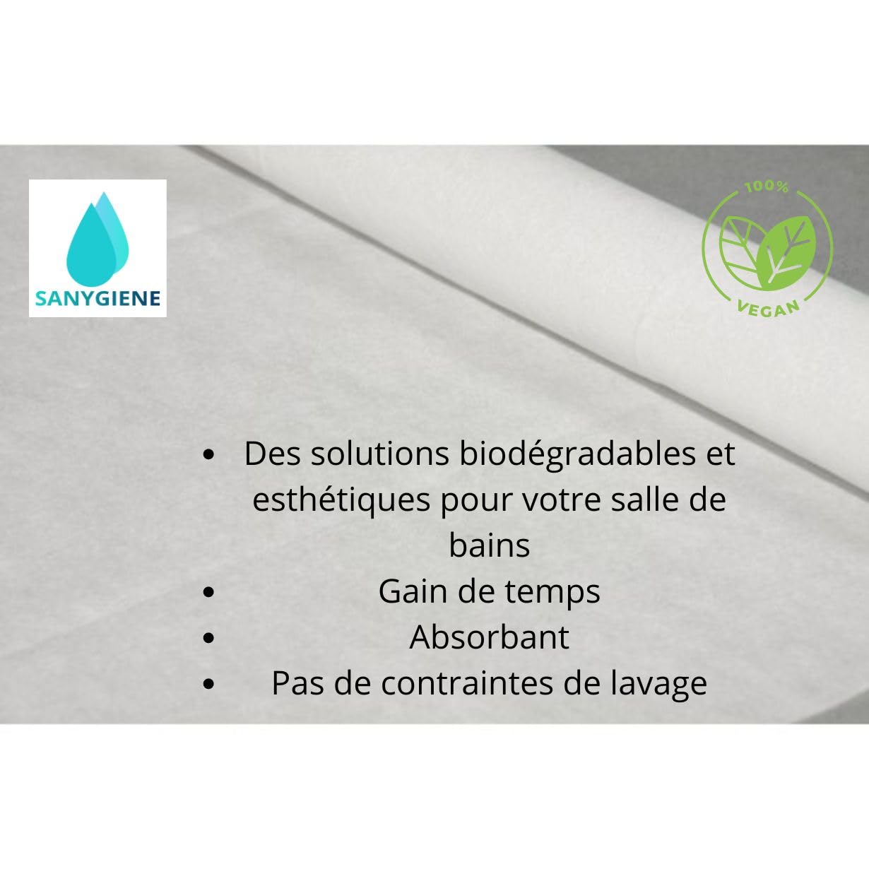 Alfombra de baño desechable 50 x 70 cm | Biodegradable | Blanco | Absorbente | Juego de 25 piezas | Ropa de baño de uso único | Turismo - Belleza - Bien Estre