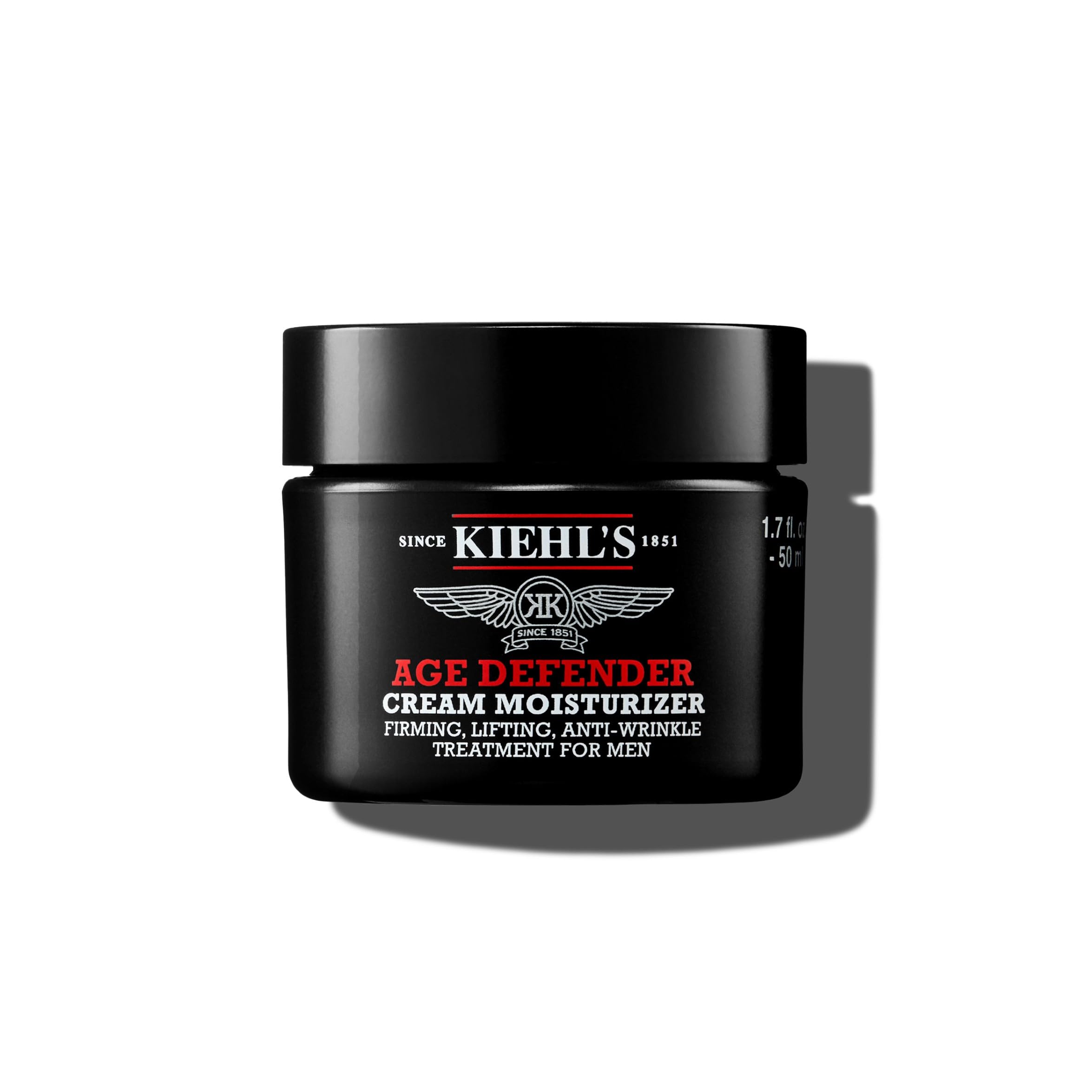 Kiehl's, Crème Hydratante Age Defender, Soin Anti-Âge Raffermissant pour Hommes avec Extrait de Lin, Réduit l’Apparence des Rides, Peau Plus Jeune et Revitalisée