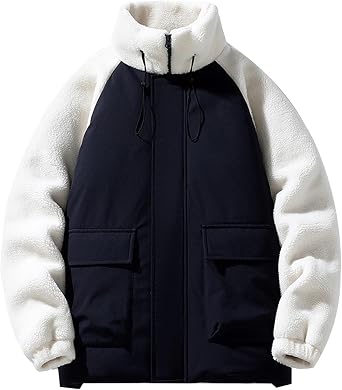Tactical Puffer Jackets for Men Casual Hip Hop Quilted Bomber Jackets Stand Collar Zip Up Warm Athleisure Padded Coat