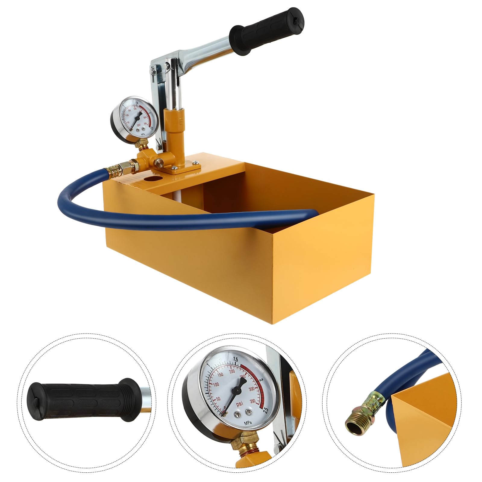 ULTECHNOVO Bomba De Prueba De Presión Manual Para Agua Y Aceite Hidráulico Con Manómetro Grande 11.61X7.08X3.93In Herramienta De Prueba Para Tuberías Válvulas E Industria