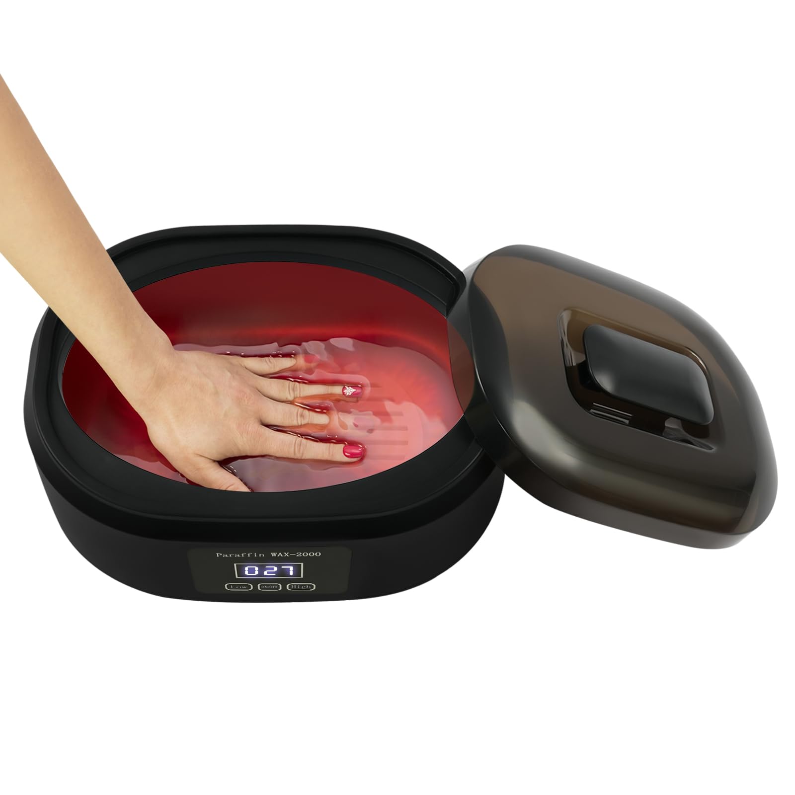 Baño de parafina para manos y pies, con pantalla táctil LED, capacidad de 3,4 l, calefacción rápida y protección contra sobrecalentamiento, para manos, cuidado de pies y fabricación de velas (negro)