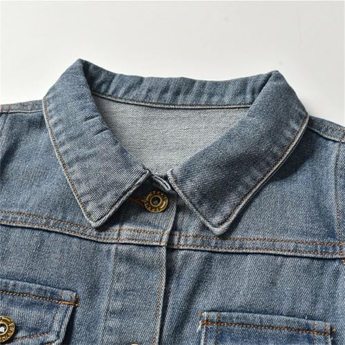 Toddler Boys Girls Classic Denim Jacket Fashion Winter Fall Denim Coat Kids Long Sleeve Button Up Tops With Pocket2