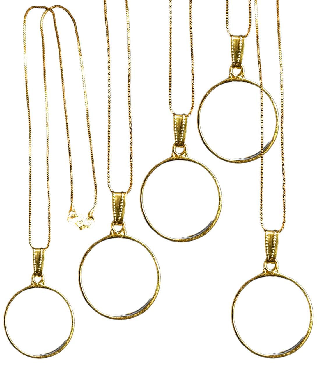 Round Pendant Bazels with Chain – Pack of 5 | Gold Coated Open Bezels for Resin Art & Jewelry Making | Made in India