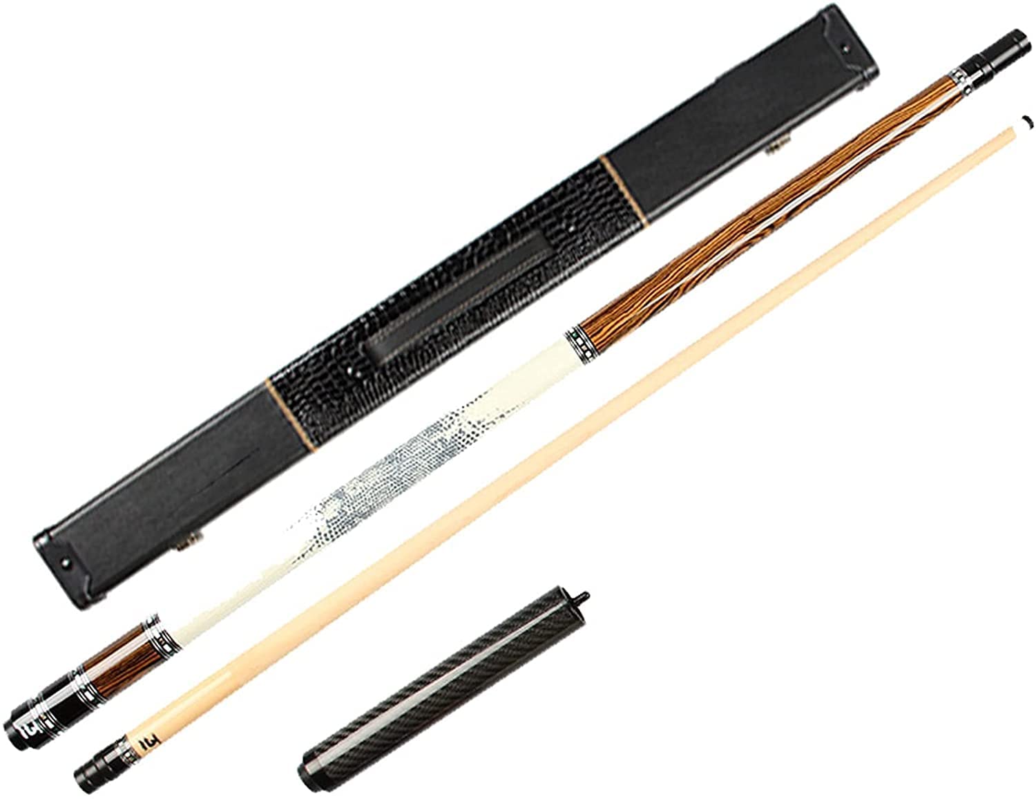 LIANGJUANG pool cues adult snooker cue tip Maple Pool Cue 58 Inch Leather Grip, Billiard Pool Cue Adult 18Oz with Carbon Fiber Extension Handle, 1/2 Pool Cue Stick Tips 10-11.5-13Mm(Color:c,Size:Tips1