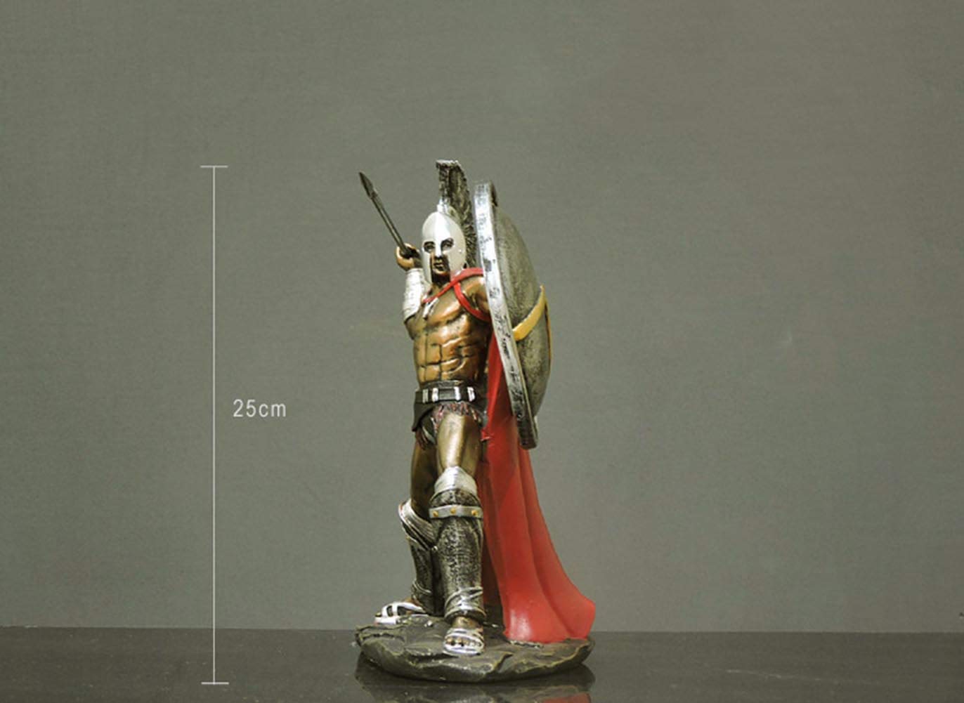 Figurine de guerrier romain, statue de guerrier ancien gladiateur romain sculptée ornement modèle de guerrier antique H 24 cm