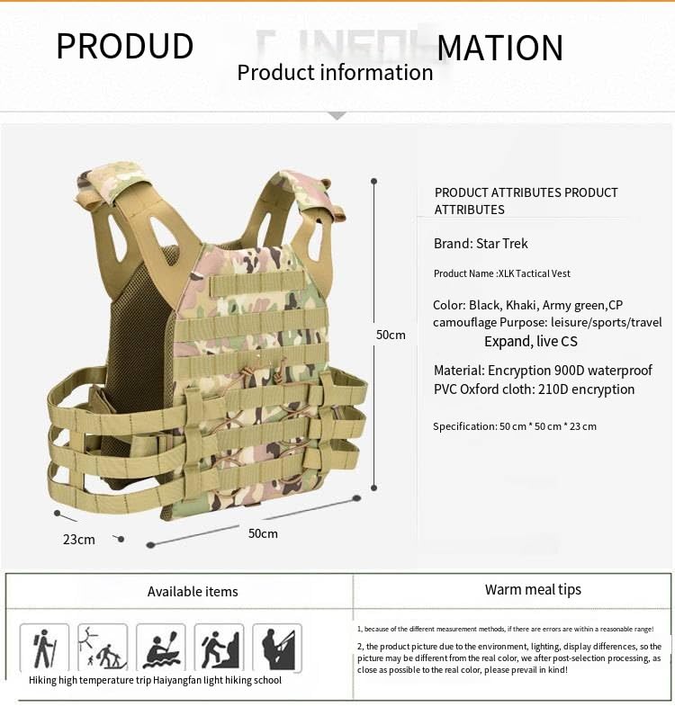 Chaleco táctico de camuflaje negro para deportes al aire libre 3