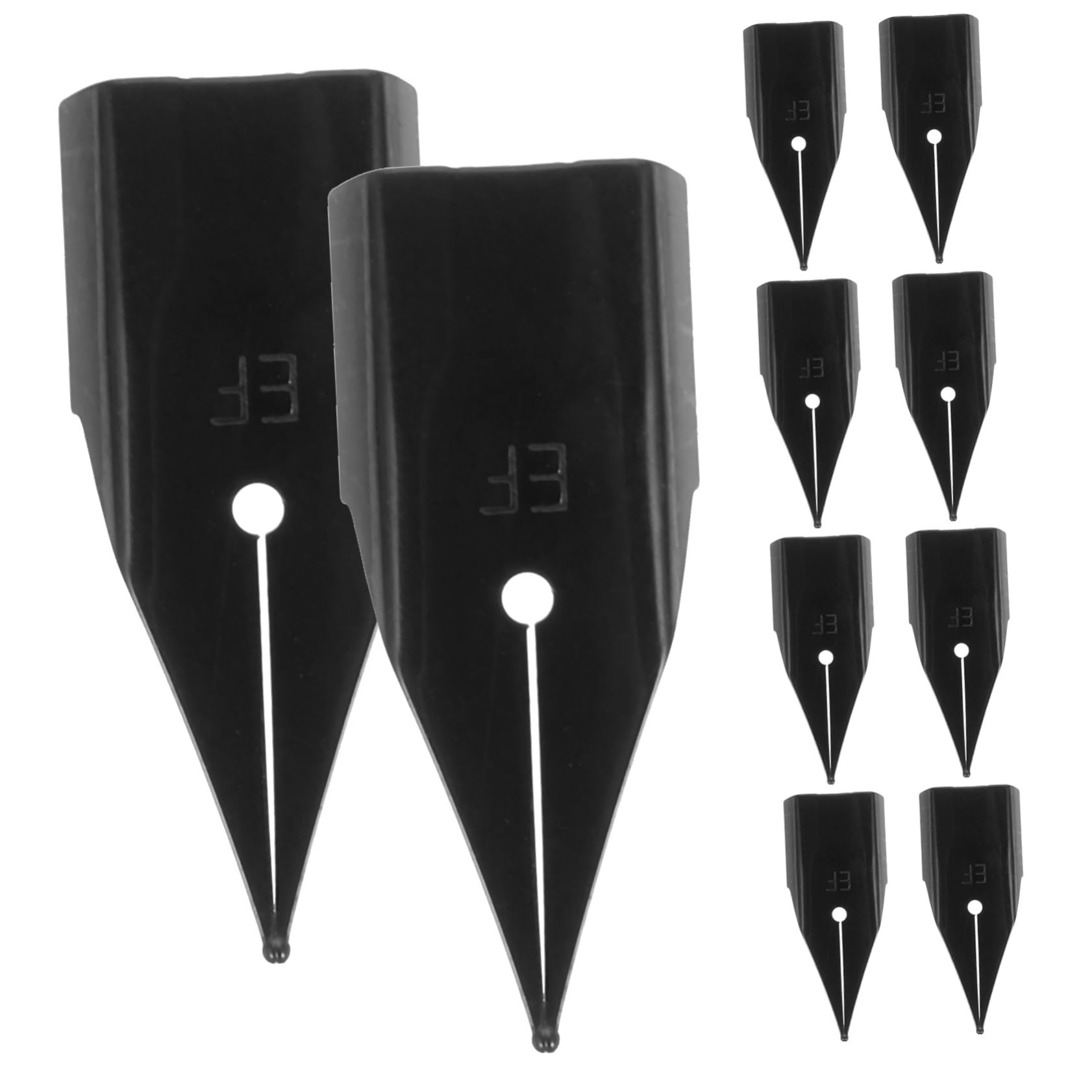 HOODANCOS Sturdy Stainless Steel Fountain Pen Nibs 10 Pack Replacement Nibs for Writing Fountain Pens Calligraphy Drawing