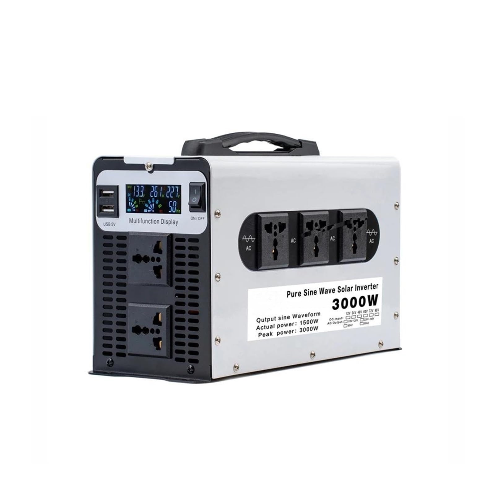 Convertitore Inverter Per Auto Con LED Inverter A Onda Sinusoidale Pura 3000w Potenza DC 12V 24V 48V 60V 72V A AC 110V 220V Tensione 50/60HZ Convertitore Solare(48V,110V(60HZ),Europe)
