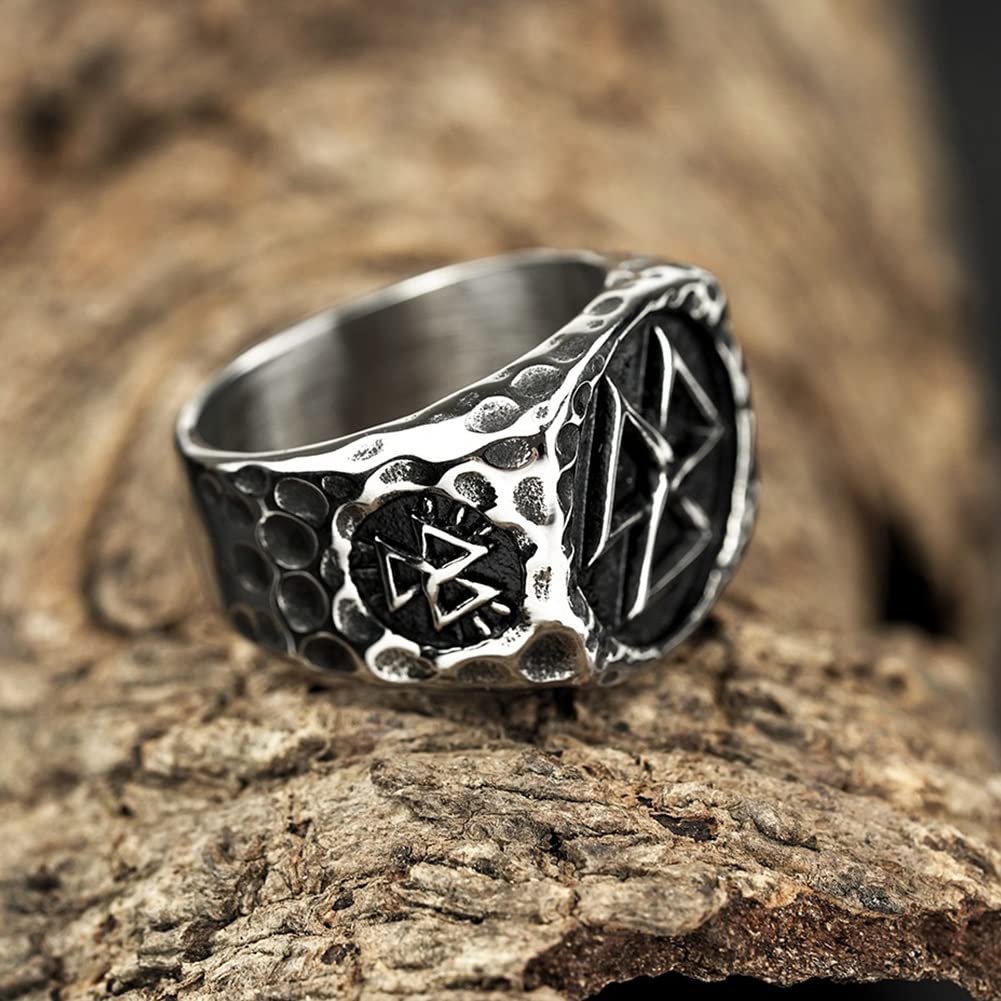 VASSAGO Vintage Valknut Vikingo Anillo Celta De Acero Inoxidable Odin  Símbolo Talismán Irlandés Nórdico Pagano Joyería, image size:1001x1001