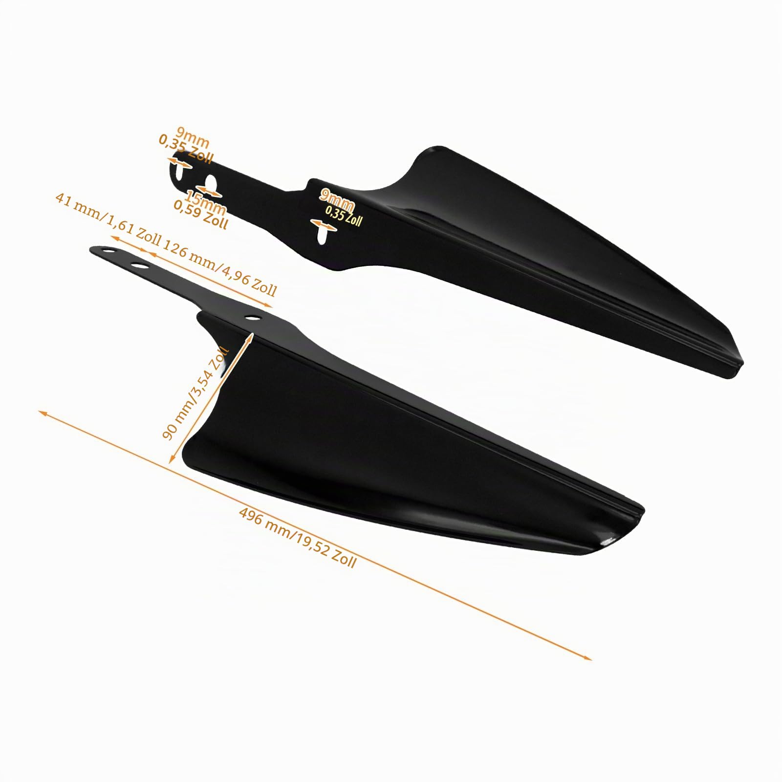 Motorrad Gabelhalterung Windabweiser passend für Harley Road King Street Glide Electra Glide FLHT FLHR FLHX 1995-2023 schwarz