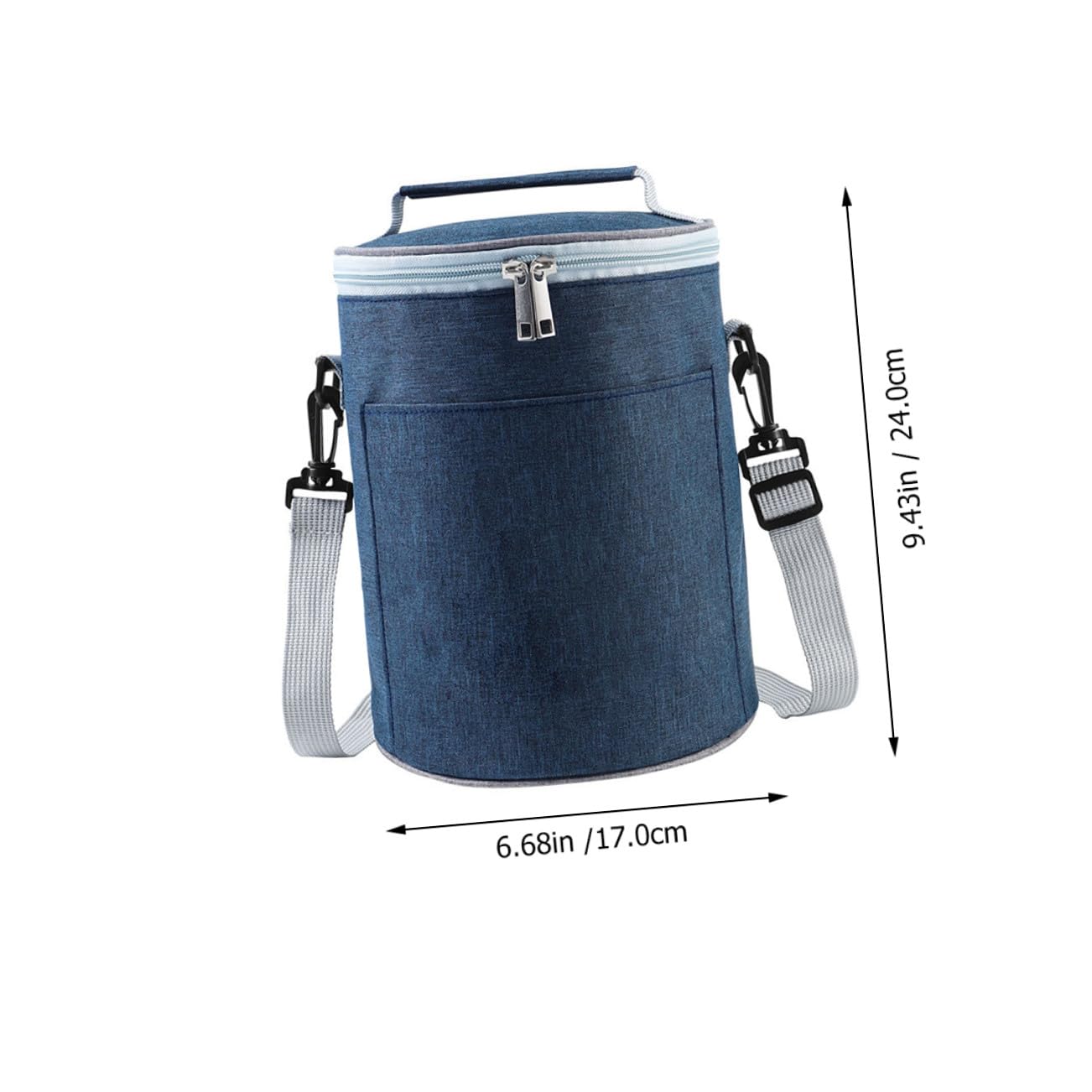 Sacoche Repas Ronde Oxford Poche Alimentaire Isolante pour Déjeuner Chaud et Froid pour Camping et Voyage