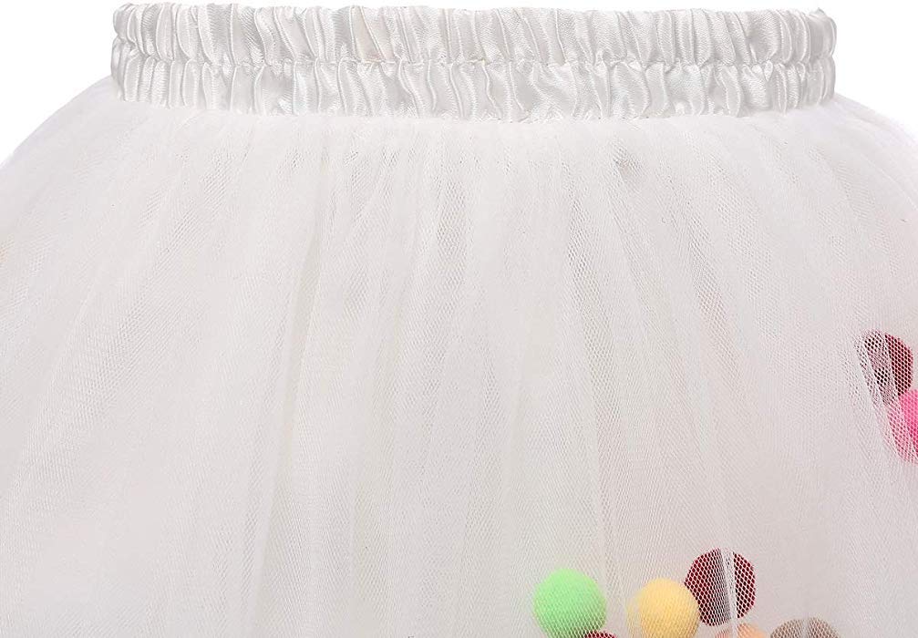 PINK WINGS Girl's Knee Length Tutu Skirt (SKIRT012_White_7 Years-8 Years) - Image 2 thumbnail