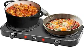 Kian - Fogão Elétrico Chapa Dupla 220V Preto FG-101