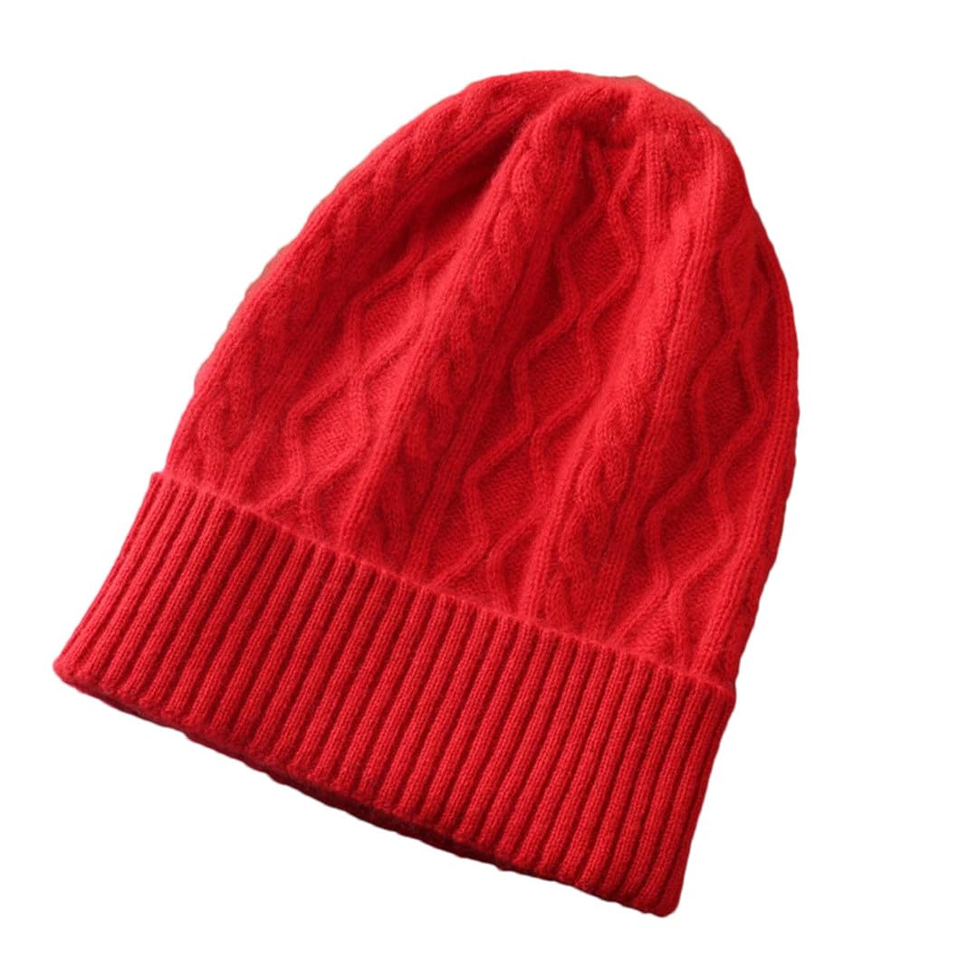 Wvapzxx Cappello Invernale Da Donna In Pura Lana Al 100% Caldo Morbido Berretto Di Lana Berretto Lavorato A Maglia Berretti A Rombo Per Cappelli Skullies Turbanti