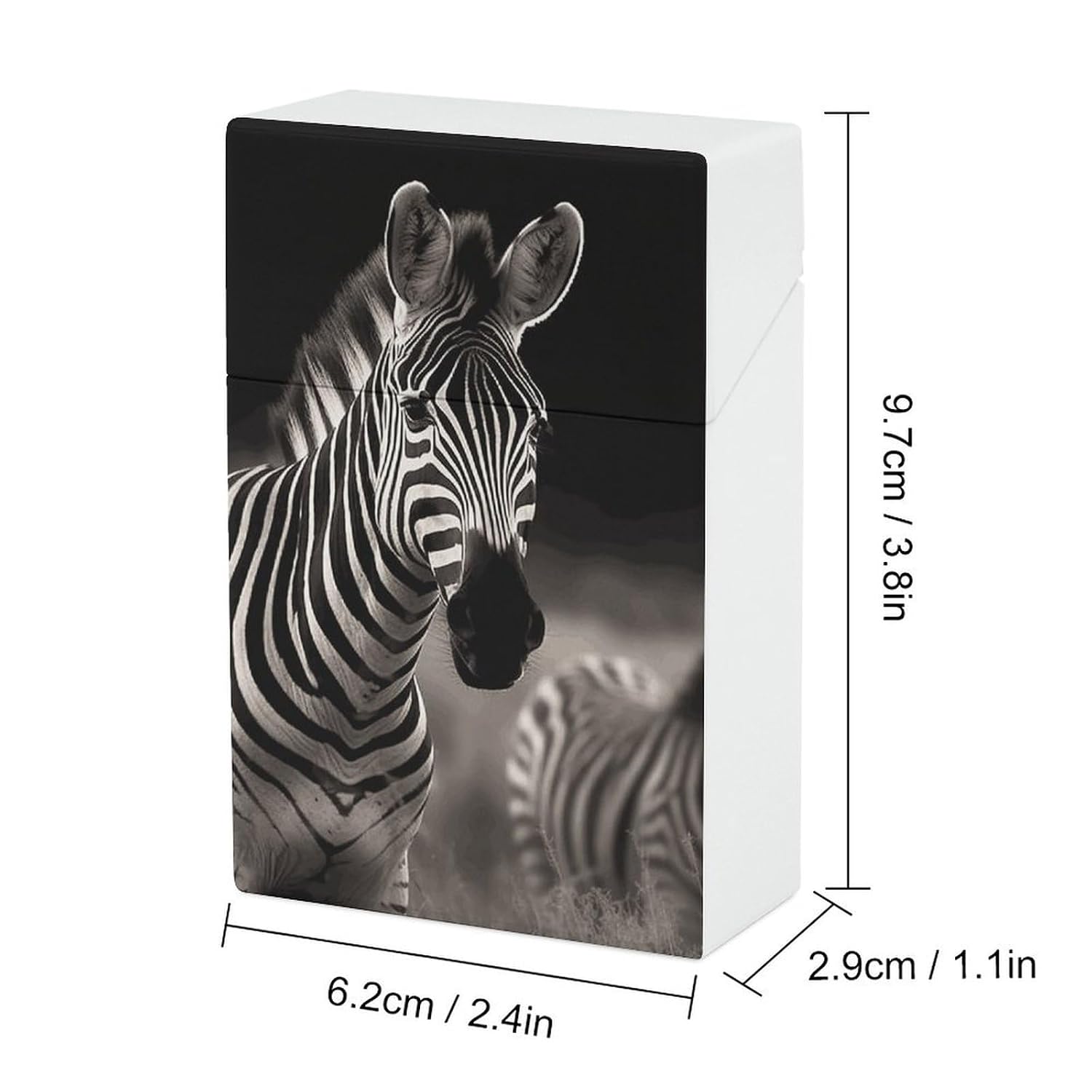 Waterproof Cigarette Case Large Capacity, Wild Animals Zebra image 2