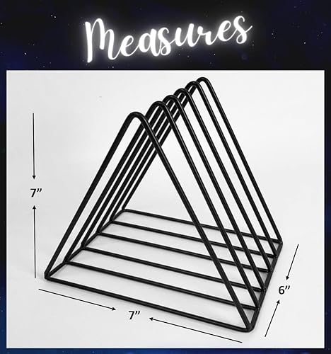 Miniatura 3 de Soporte para almacenamiento de discos de vinilo, estante triangular de alambre de metal premium para revistas y libros con capacidad para hasta 33