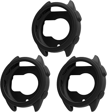 3 Pack Watch Cases Cover Compatible with Garmin Forerunner 165 Smartwatch Accessories Silicone Protective Case Flexible Black