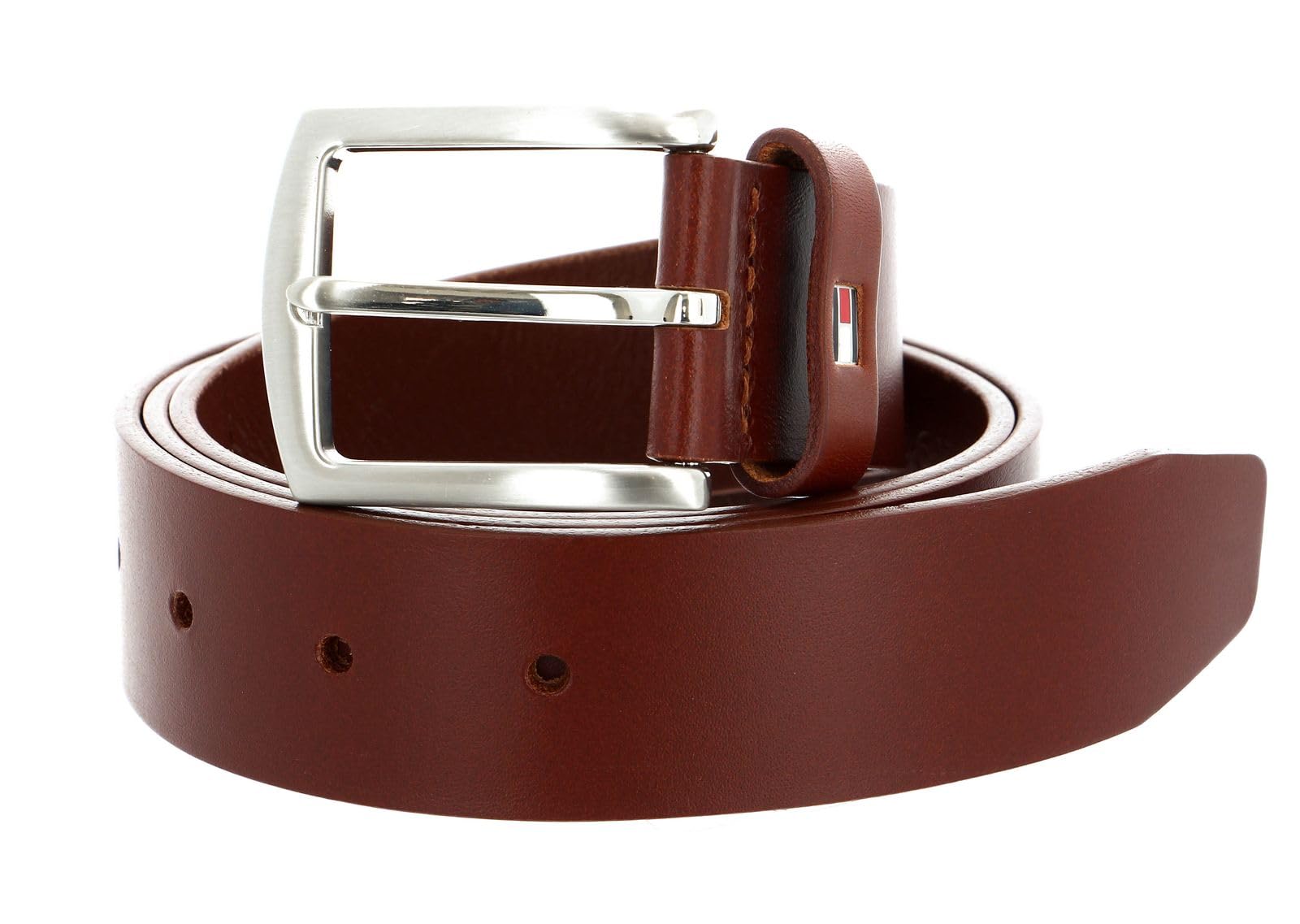 Tommy Hilfiger Uomo Cintura New Denton 3.5 Belt Cintura in Pelle, Marrone (Dark Tan), 100 cm