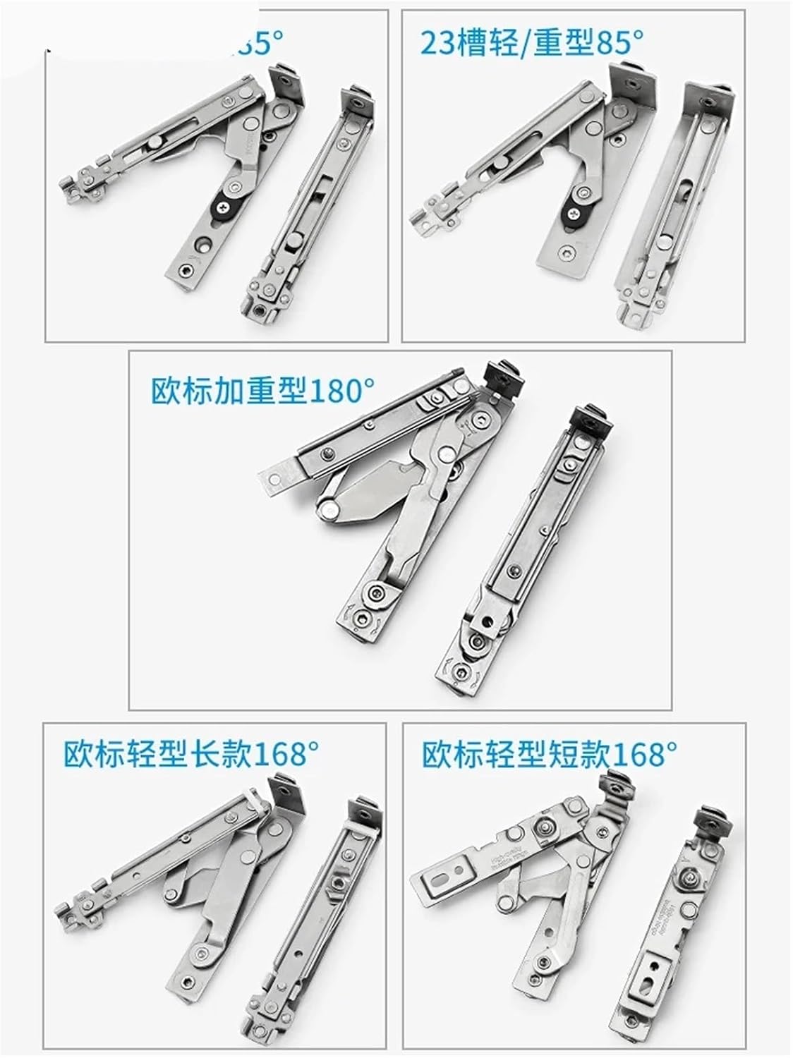 1Pair Broken Bridge Door and Window Hinge Stainless Steel Concealed Hinges Flat Open Window Brace Cabinet Door Hardware Fittings(Silver)