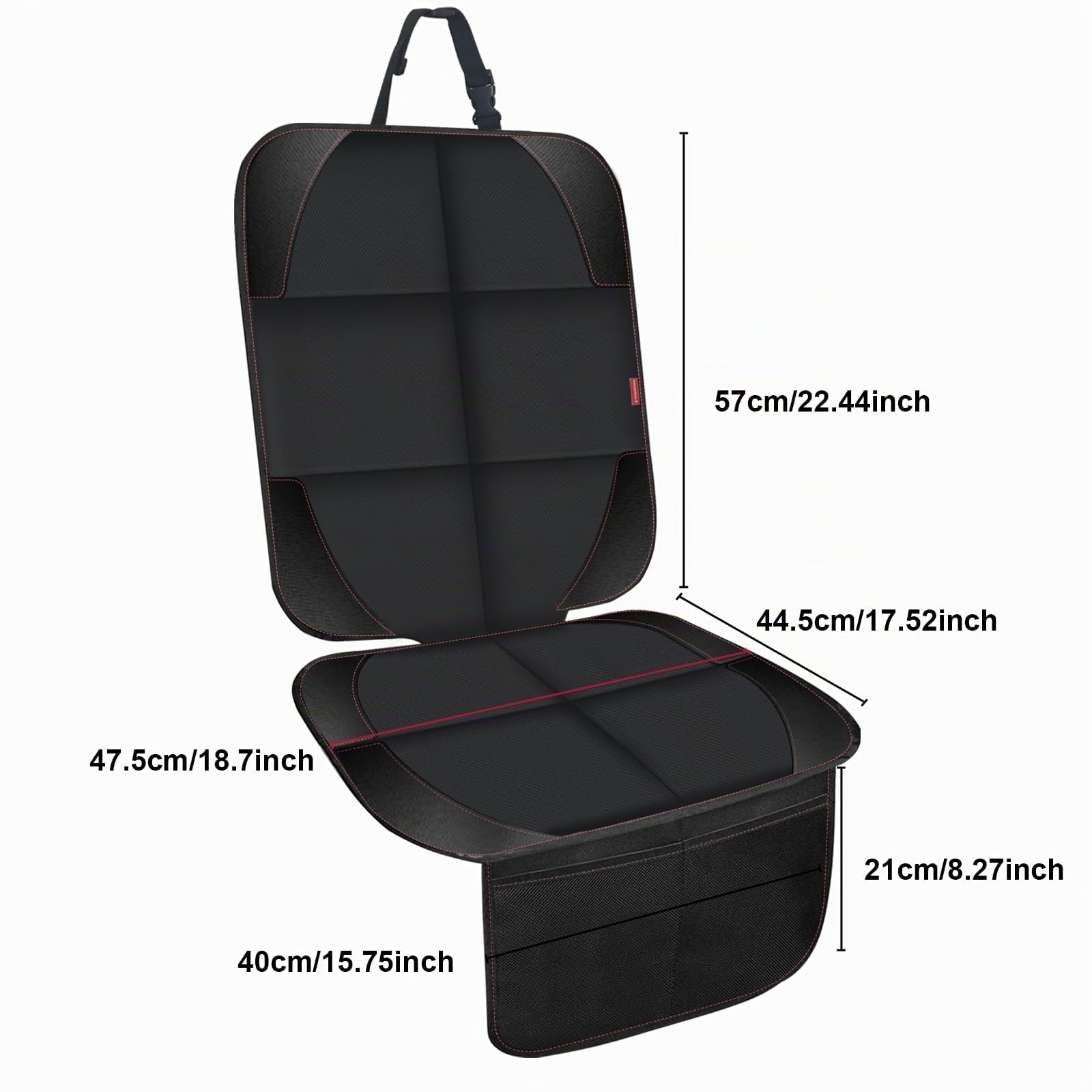 MORROLS Set di 2 protezioni per sedili auto, in pelle, con fondo antiscivolo, impermeabili, grandi tasche a rete in pelle e tessuto, per SUV, berlina, bagagliaio