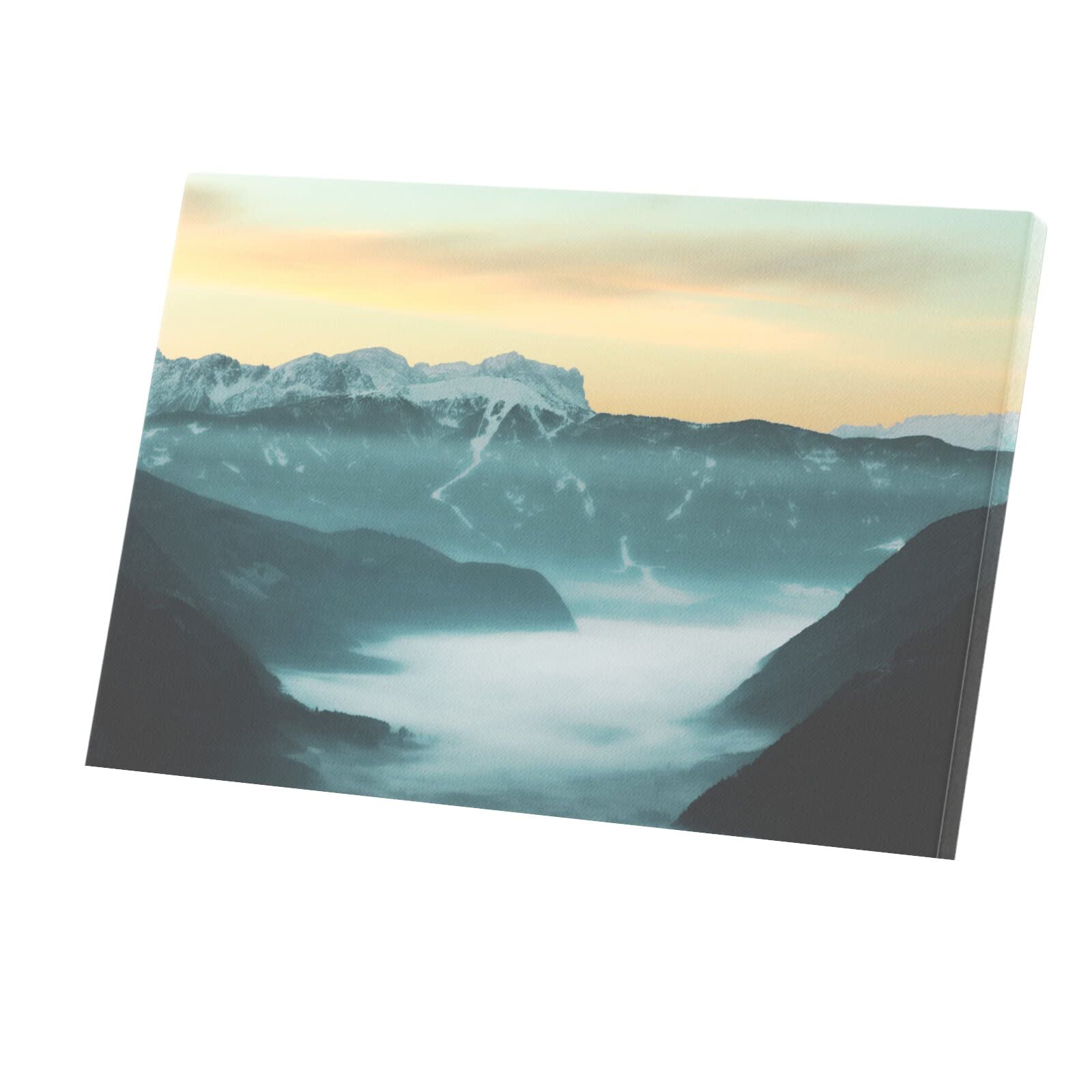 Poster soleil se lève montagne enneigée impression haute définition