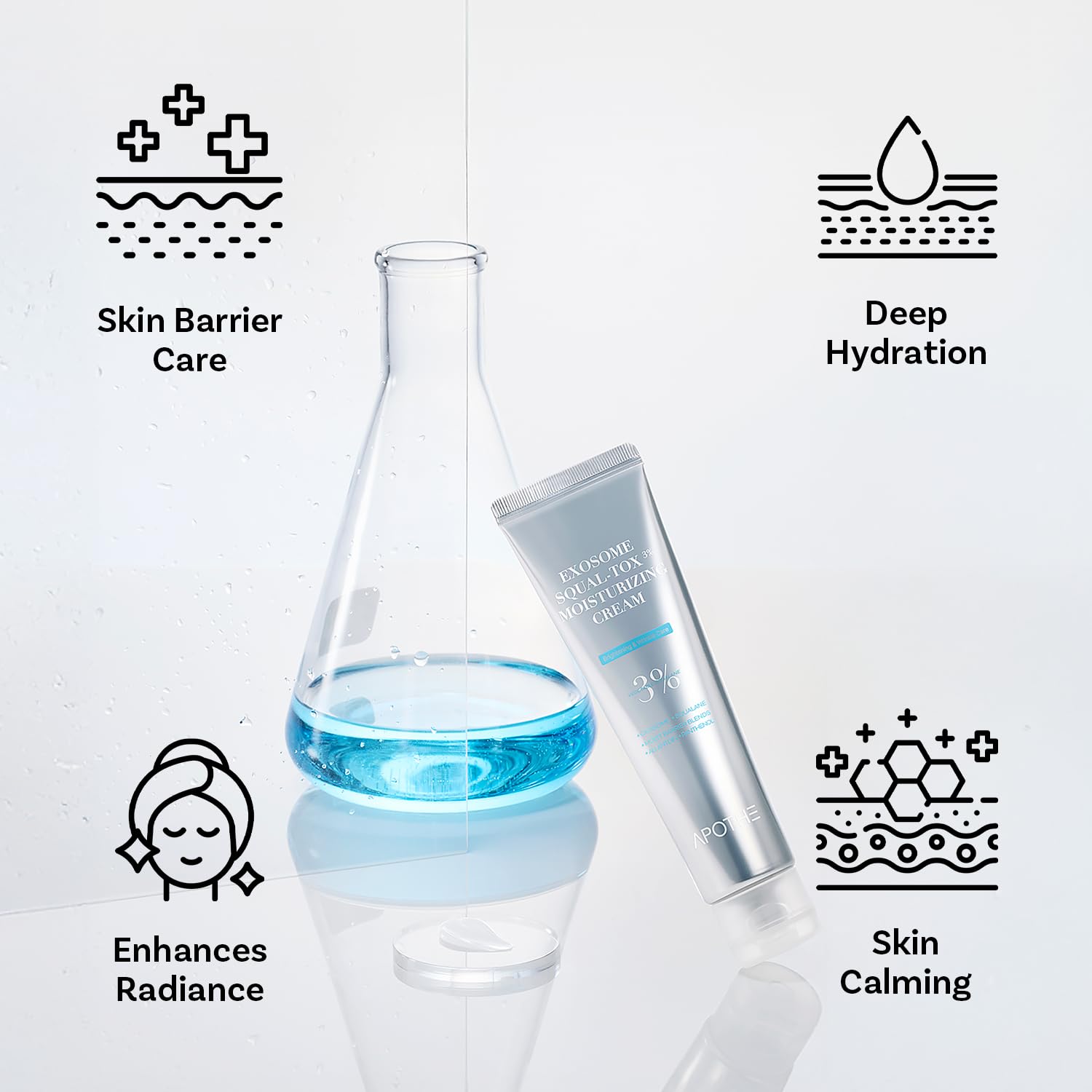APOTHE Exosome Squal-Tox Moisturizing Cream 2.03 fl oz (60ml) – Long-Lasting Hydration, Firming, and Skin Barrier Strengthening with Squalane, Centella Asiatica, and Exosome Technology - Image 4