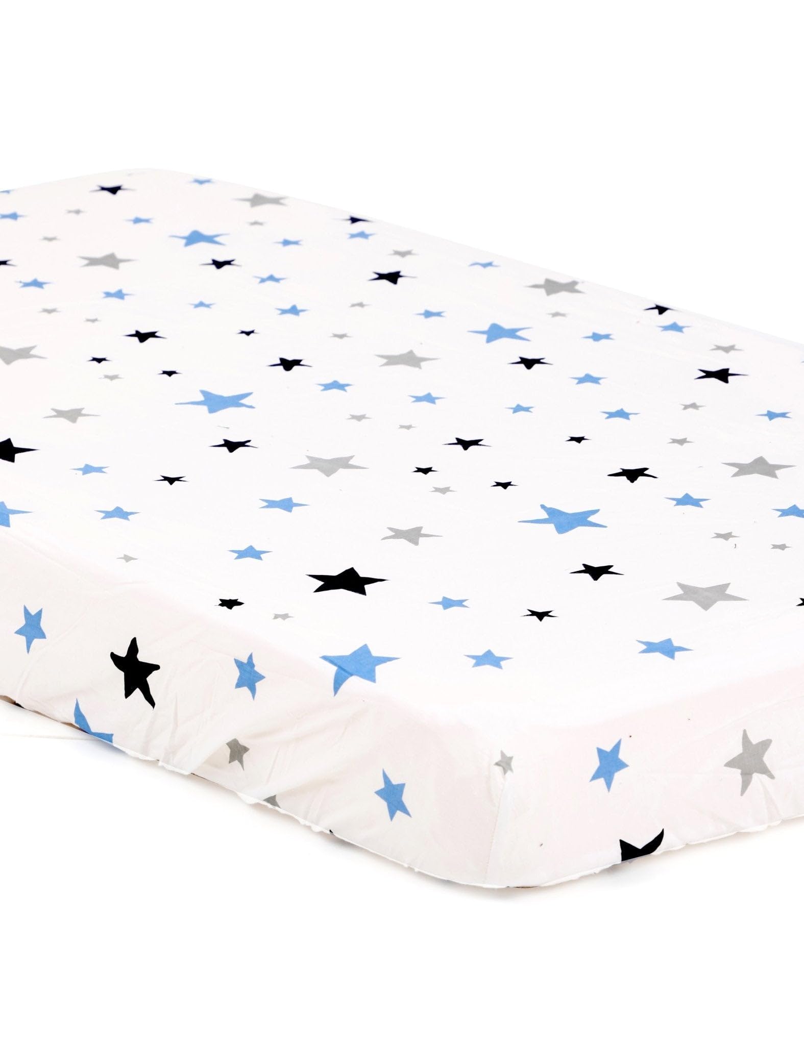 The Mom Store Breathable Cotton Printed Elastic Fitted Crib Sheet for Newborn Baby Mattress - Set of 1 (Sleep Under The Stars Print)
