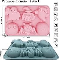 Vista 2 de Moldes de silicona espeluznantes de dibujos animados, paquete de 2 moldes de elfo temáticos de Halloween para velas de aromaterapia, pudín