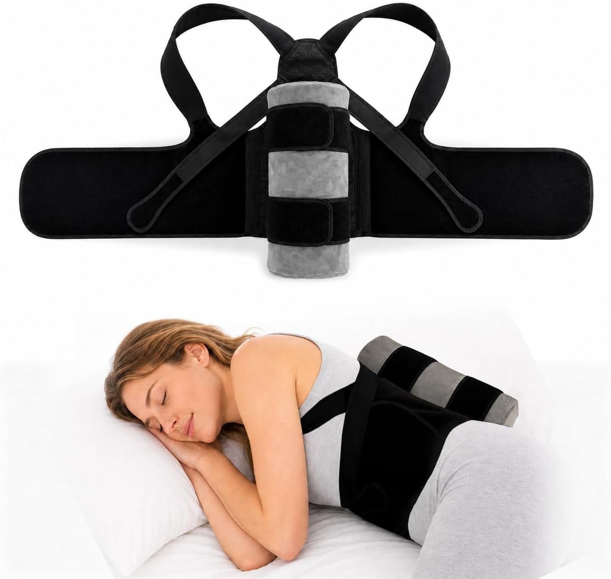 Side Sleep Trainer Backpack, Back Sleep Positioner & Side Sleeper Aid (M)
