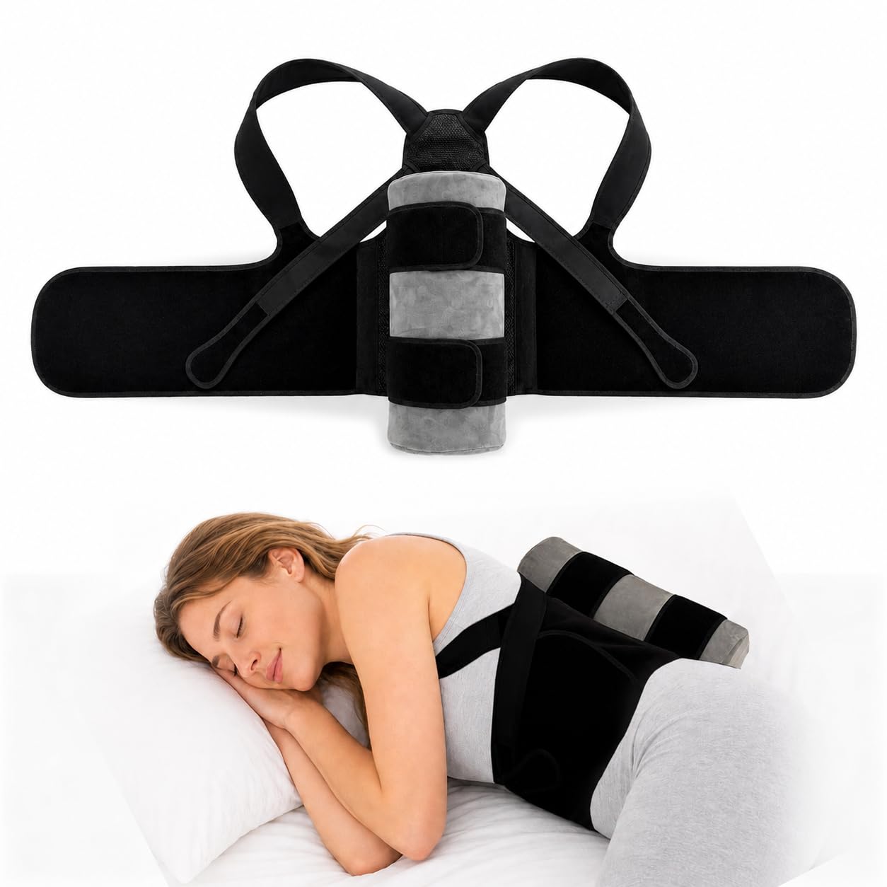 Side Sleep Trainer Backpack, Back Sleep Positioner & Side Sleeper Aid (M)