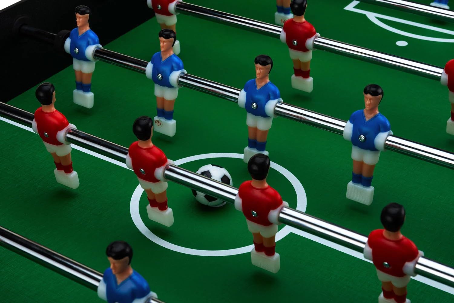 Calcio biliardino, calcio balilla per bambini e adulti, 139 x 60 x 80 cm, con 2 palline, tavolo da calcio con 22 giocatori, contatore