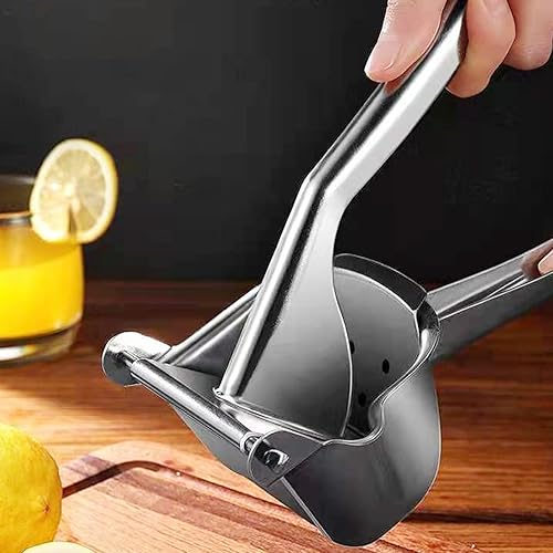 Miniatura 5 de Exprimidor de limón de cocina de acero inoxidable, exprimidor de mano de acero inoxidable 304, ergonómico, desmontable, ahorro de esfuerzos,