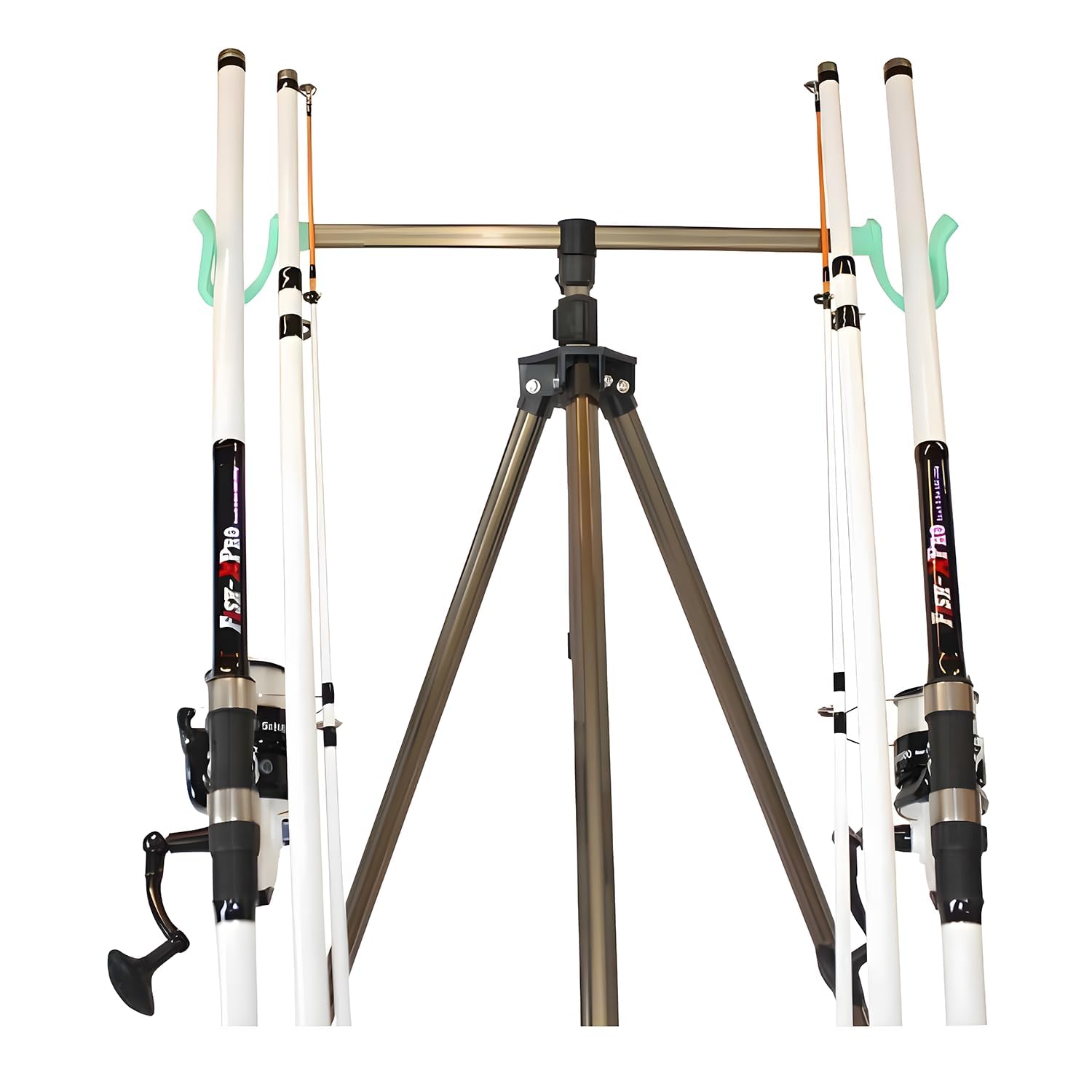 Beach Pro Deluxe – 2 Ruten – 2 Rollen – Strandunterstützung – Strand-Angelset – Strandruten-Set – 3,90 m – Weiß