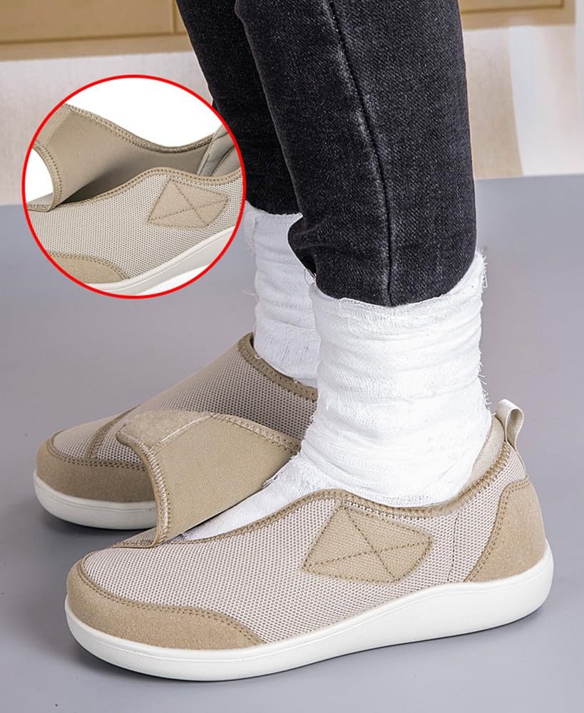 Eagsouni Chaussons Diabétiques Hommes Femmes Extra Larges Respirant Léger Anti-dérapante Confortables Chaussures de Marche Orthopédique de réhabilitation Aînés Soulagement De La Douleur Au Pied