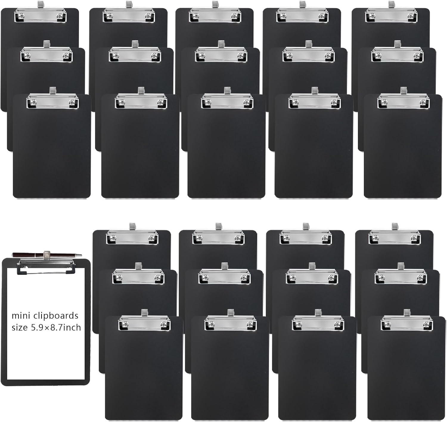27 Pcs Mini Clipboards with Pen Holder Clip 6 x 9 Inch Small Plastic Clipboard A5 Memo Clipboard Shopping List Clipboards Colorful Menu Pads for School Office Restaurant Cafe Hotel Supplies