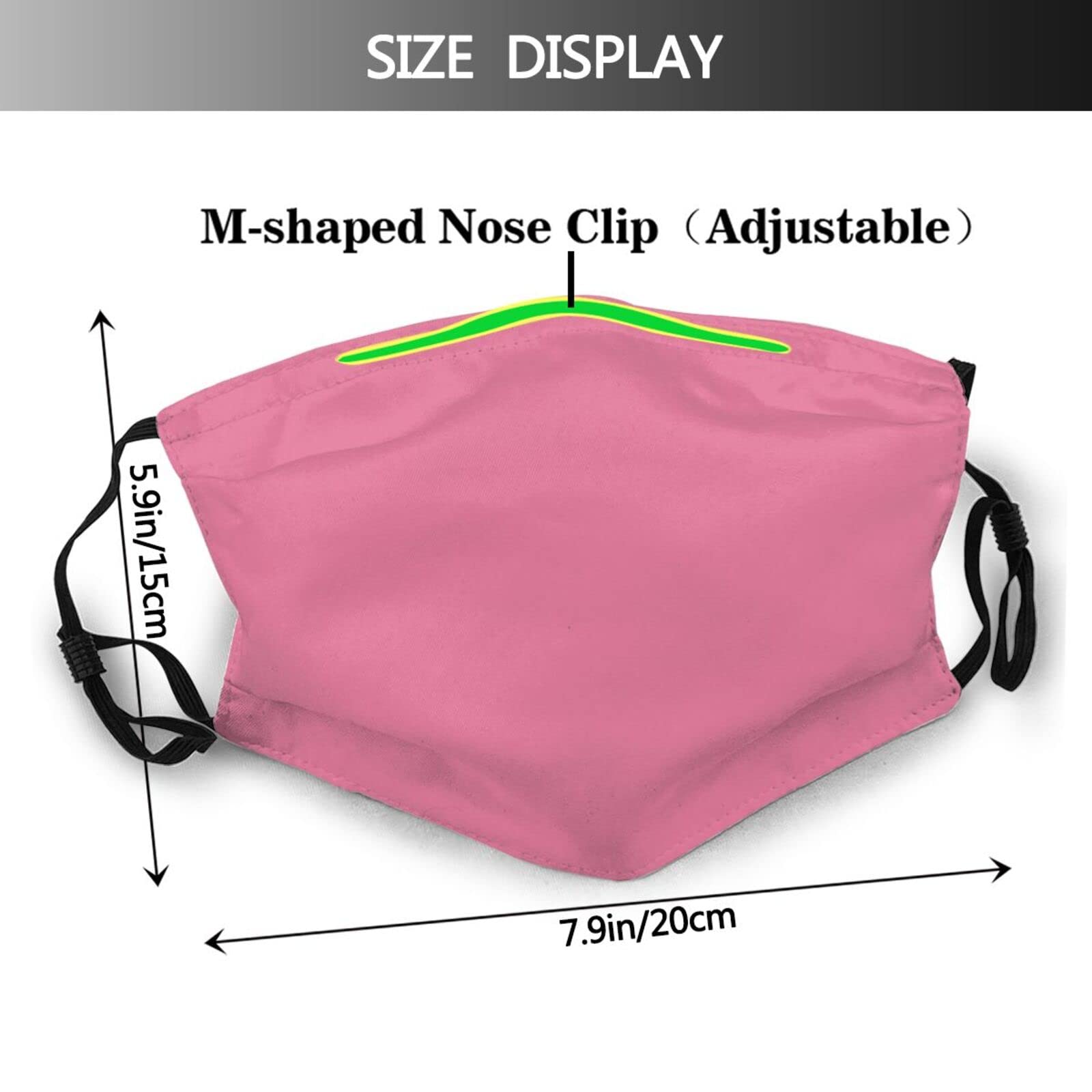 AMOU Custom Face Mask Customized with Text Logo Image Washable Unisex, Azalea, One Size