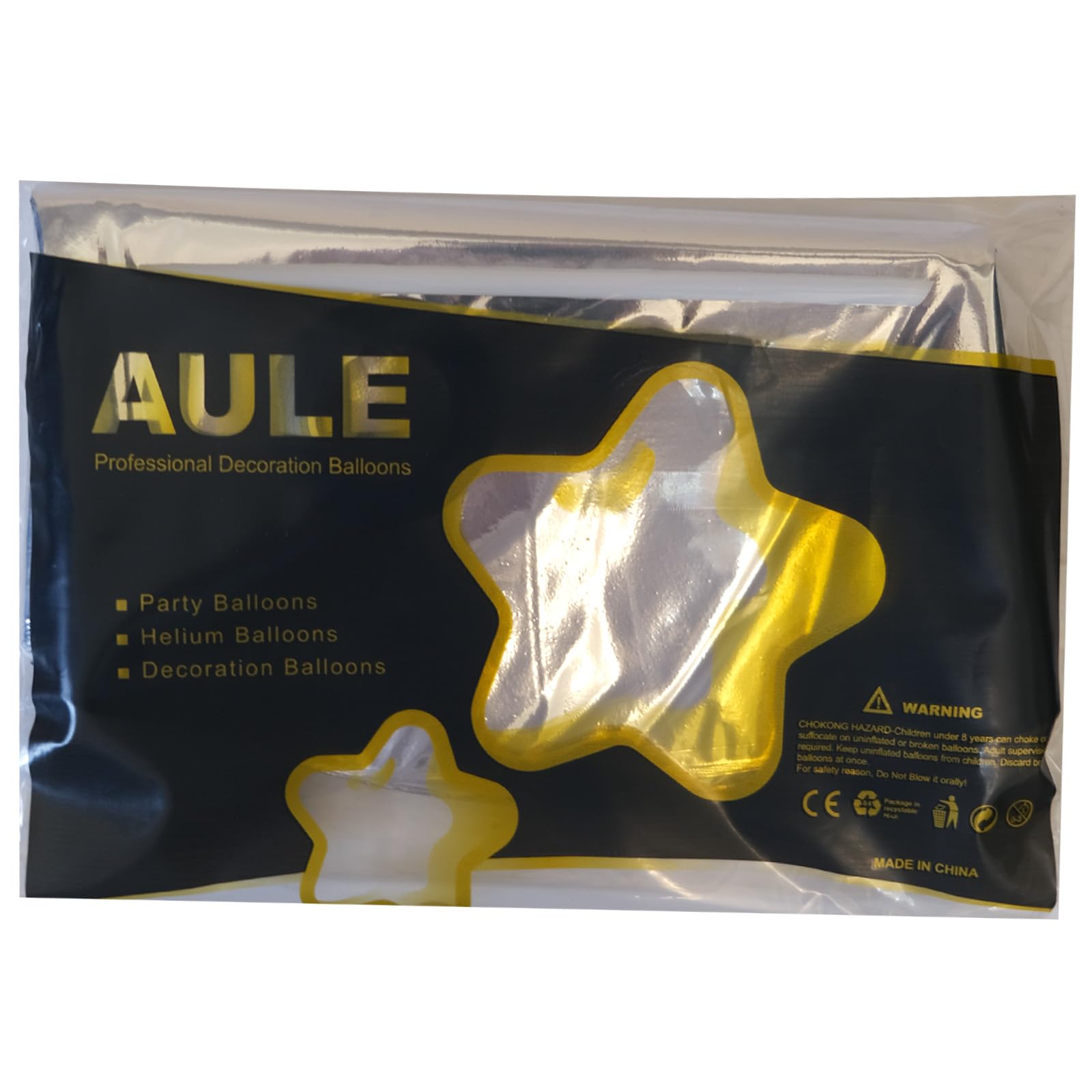 Amazon | AULE シルバー メタリック4Dバルーン - 6個パック
