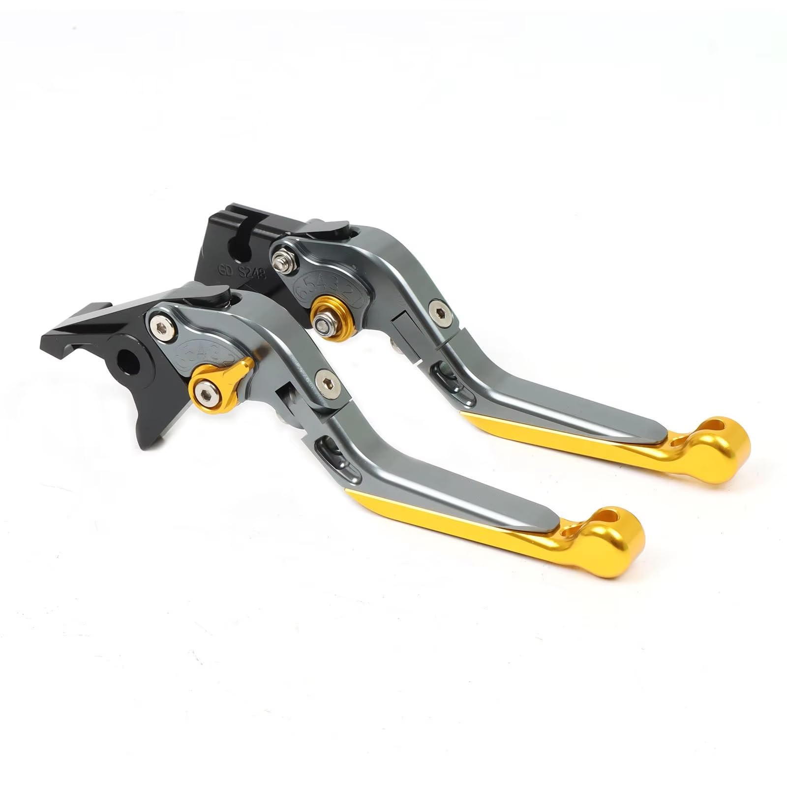 Levier Frein D'embrayage Moto Compatible Avec Tiger900 PRO GT LOW 2020 2021 2022 2023 Levier D'embrayage Frein Pliable Extensible Réglable Accessoires Poignées Leviers | Silver Yellow