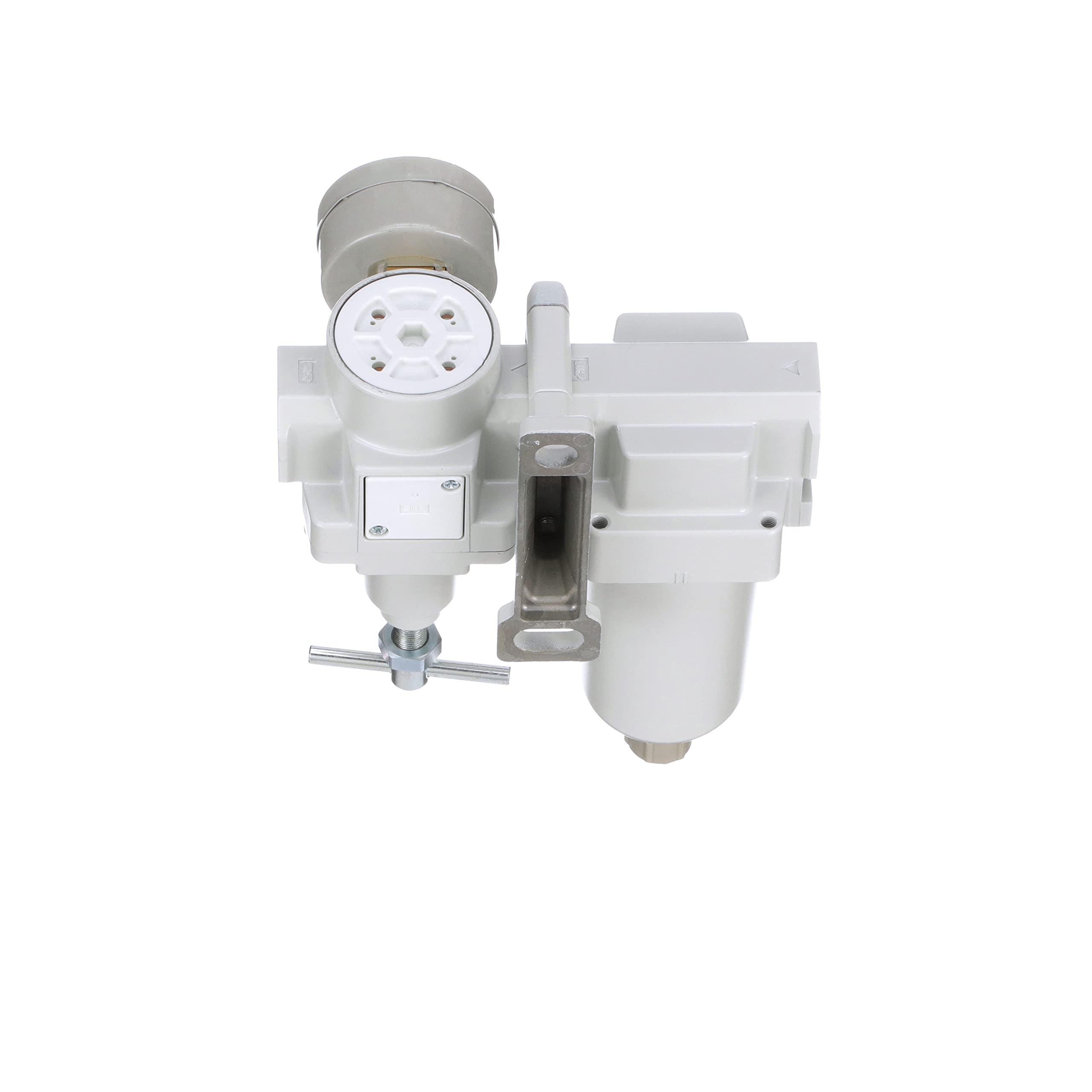 PneumaticPlus SAU420T-N04G-MEP Combo de regulador de filtro de aire NPT de 1/2 pulgadas, mango en T, drenaje manual, cuenco de metal