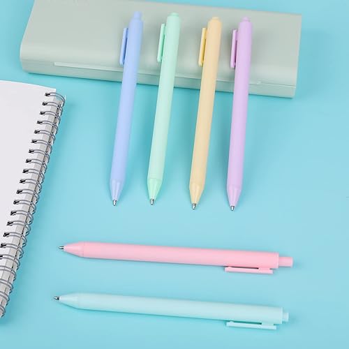 Miniatura 2 de cobee® Bolígrafos de tinta negra pastel, 6 bolígrafos estéticos de tinta de gel de 0.039 pulgadas (0.039 in), bolígrafos de gel retráctiles de punta