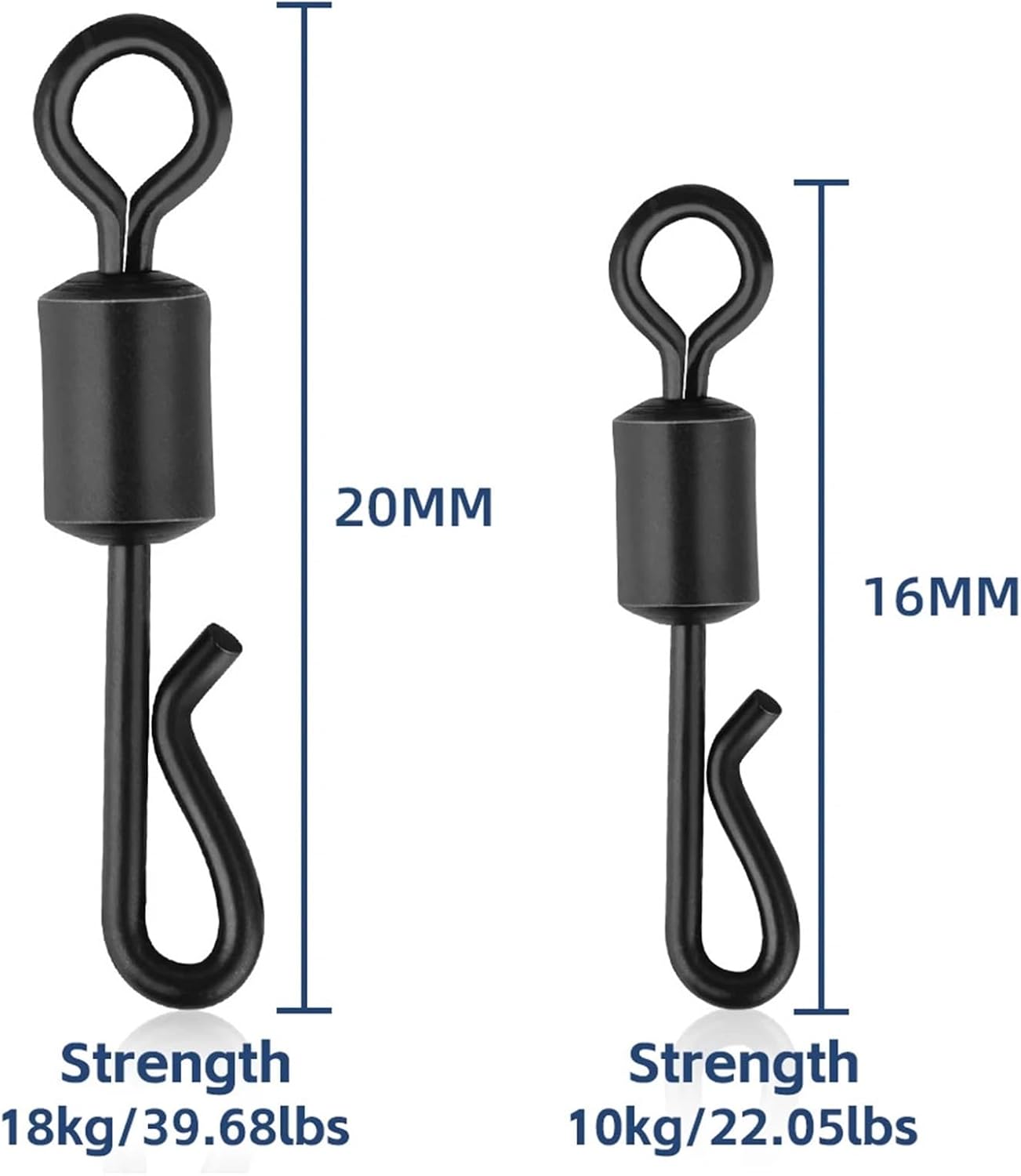 100pcs Fishing Swivels Snaps Fishing Rolling Swivel Barrel Snap Lures Connector Saltwater Fishing Clip
