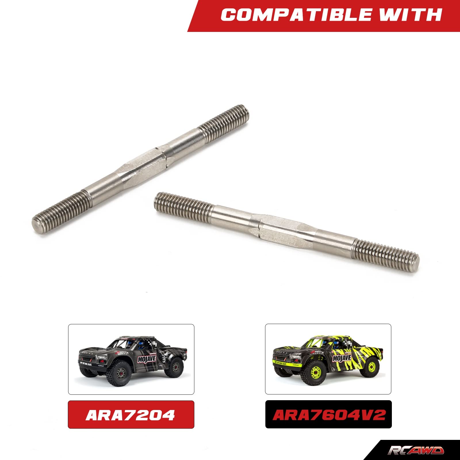 JCO5136-2 JConcepts - RC10B7 3.5 x 48mm Fin Titanium turnbuckle, 6pc. - Stealth