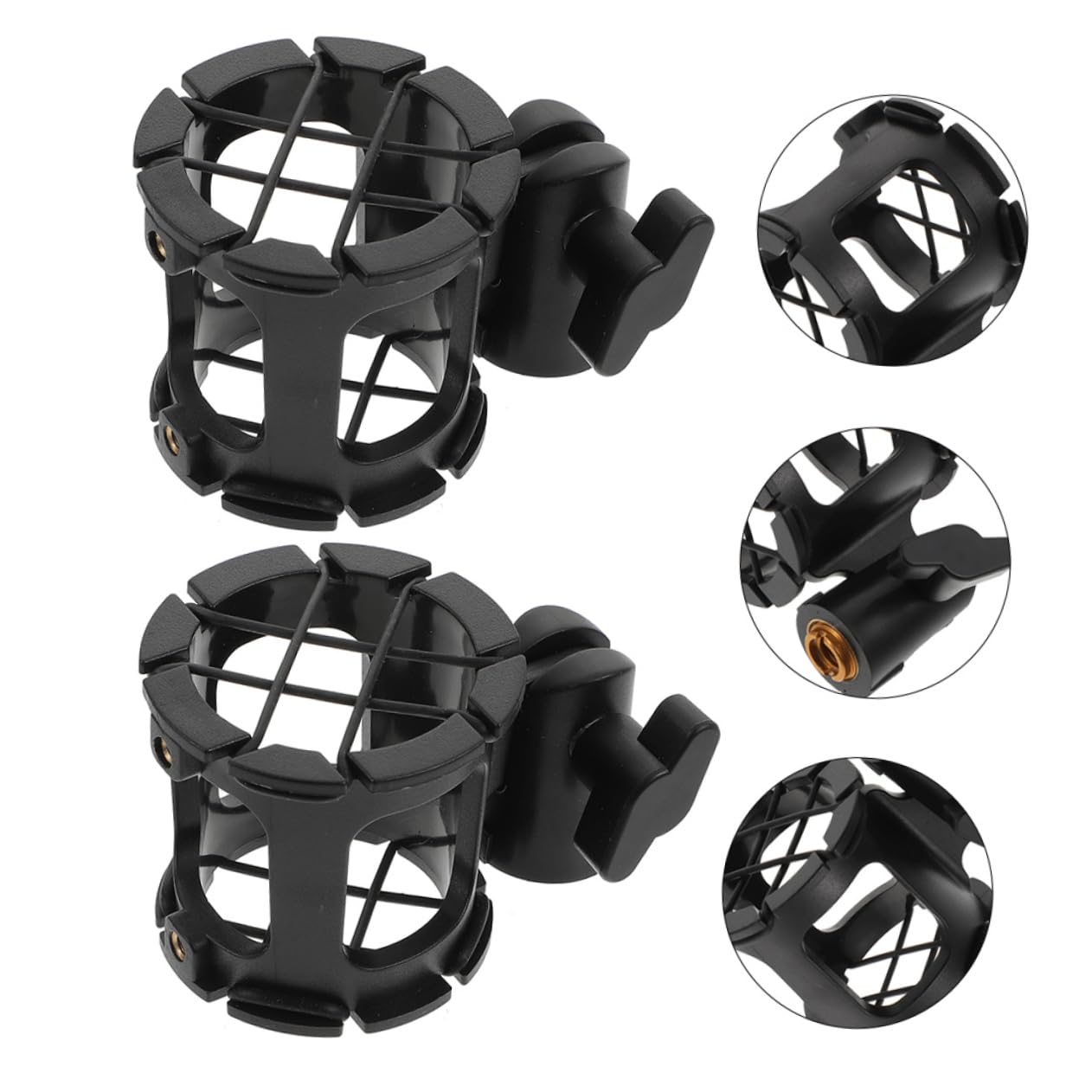 YARNOW 2Pcs Microphone Shockmounts Durable Plastic Vibration Holders for Microphone Compatibility for Meetings Live Broadcasts Speeches