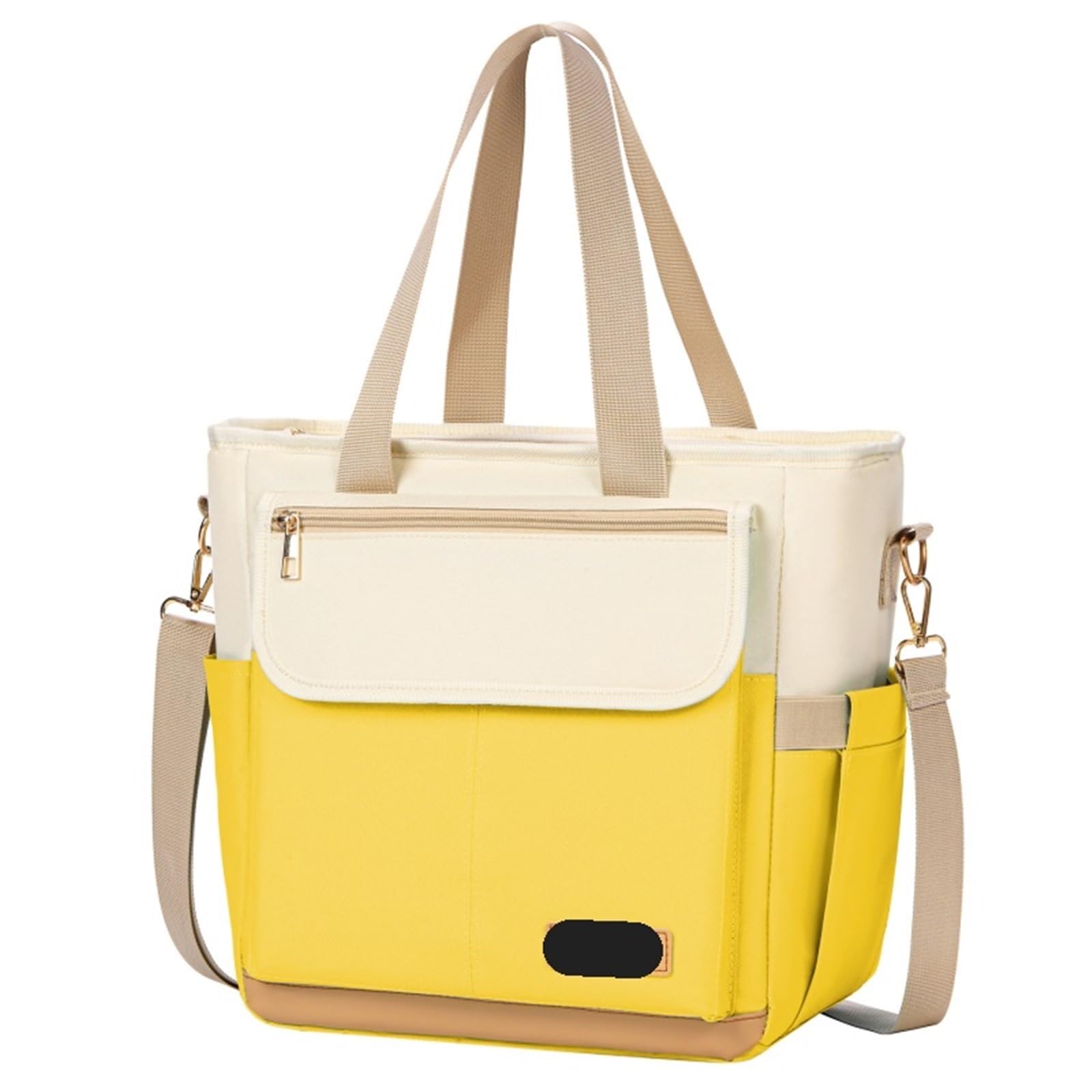 Bolsa térmica hermética for el almuerzo con correa for hombro. Ideal for adultos. Reutilizable. Perfecta for trabajo, picnics y acampadas Para Trabajo, Escuela, Viajes, Salidas(Yellow)