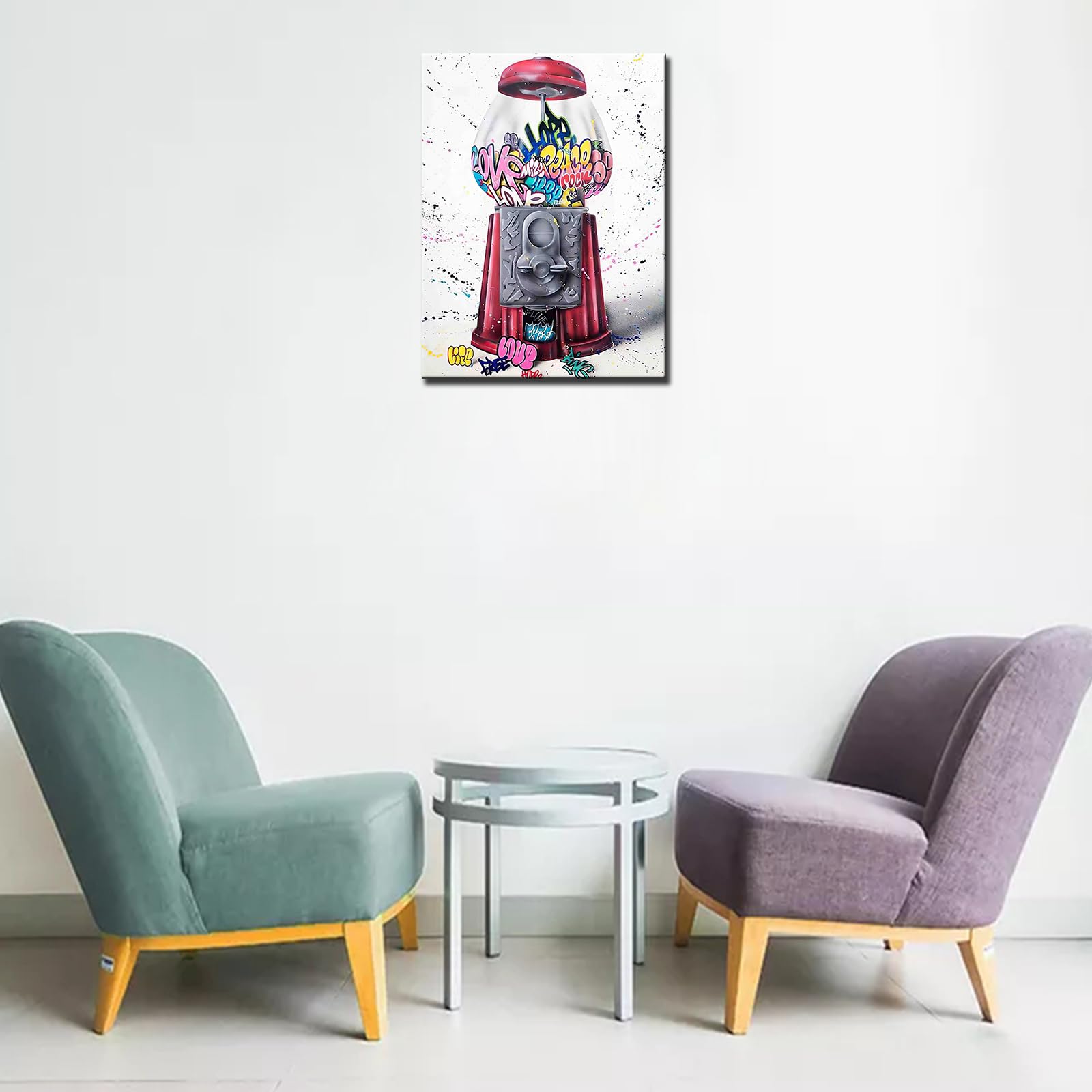 Banksy Street Art Graffiti Funny Pictures Doodle Paintings Artwork for Living Room Gift 1 Pieces Canvas Wall Art Nordic Home Decor Framed Ready to Hang Poster and Prints (12''W x 16''H) - Image 4