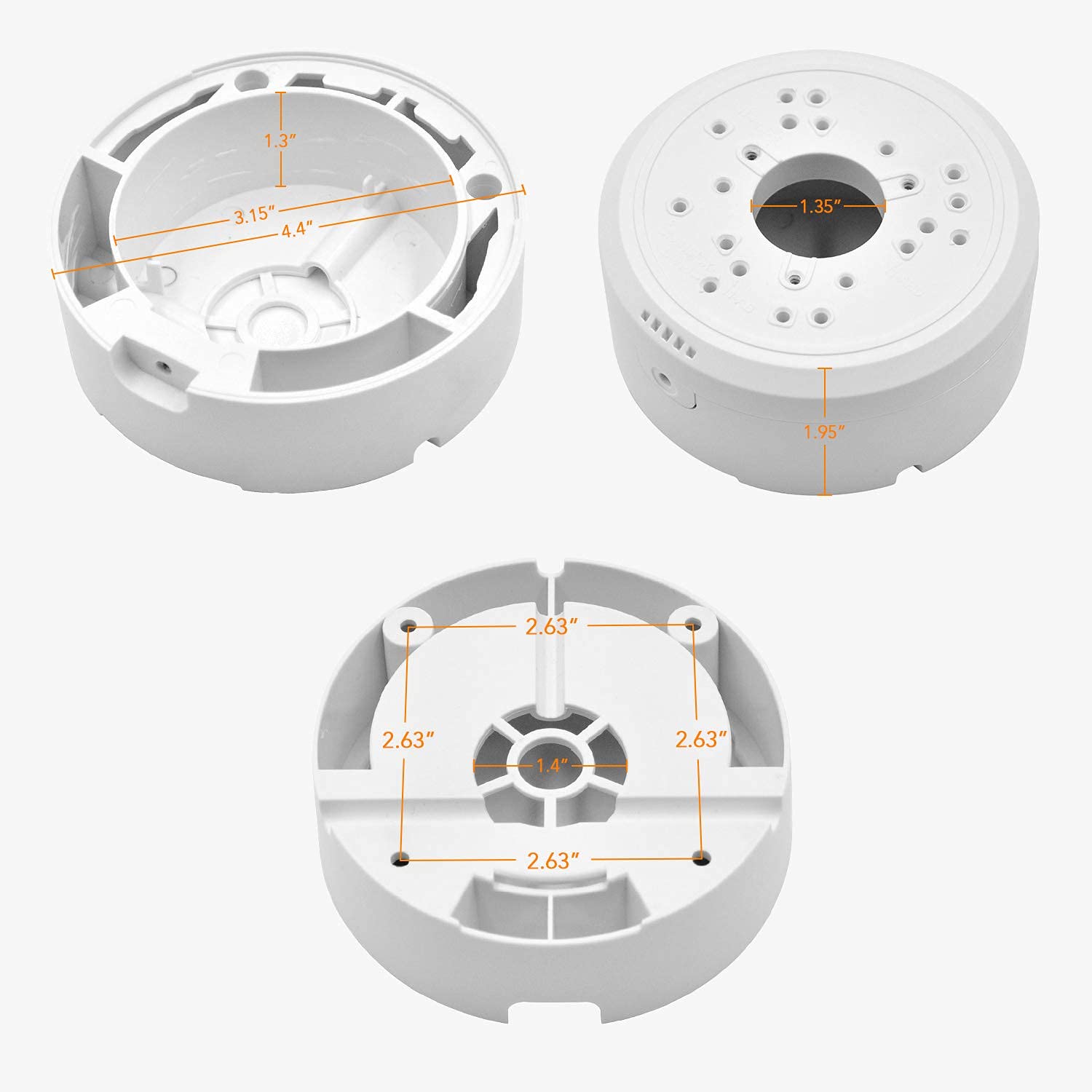 Universal Security Camera Junction Box Mount Bracket, Indoor/Outdoor Use Hide Cable Junction Box for Arlo Solar Panel and Solar Battery Camera(4 Pack)