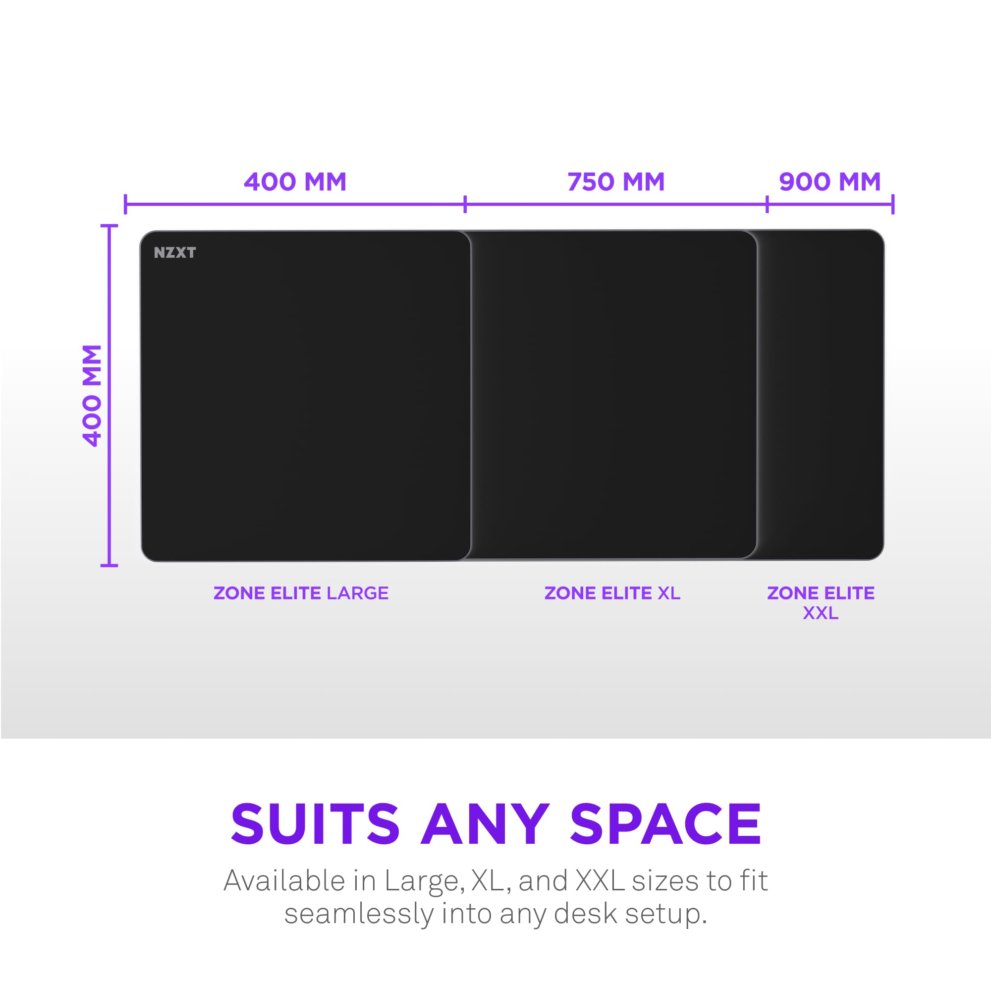 NZXT Zone Elite - XL podkładka pod mysz do gier klasy premium - bardzo gładka powierzchnia z tkaniny Nano-Knit -zoptymalizowana pod kątem szybkości i kontroli-odporna na zalanie, wzmocniona - czarny