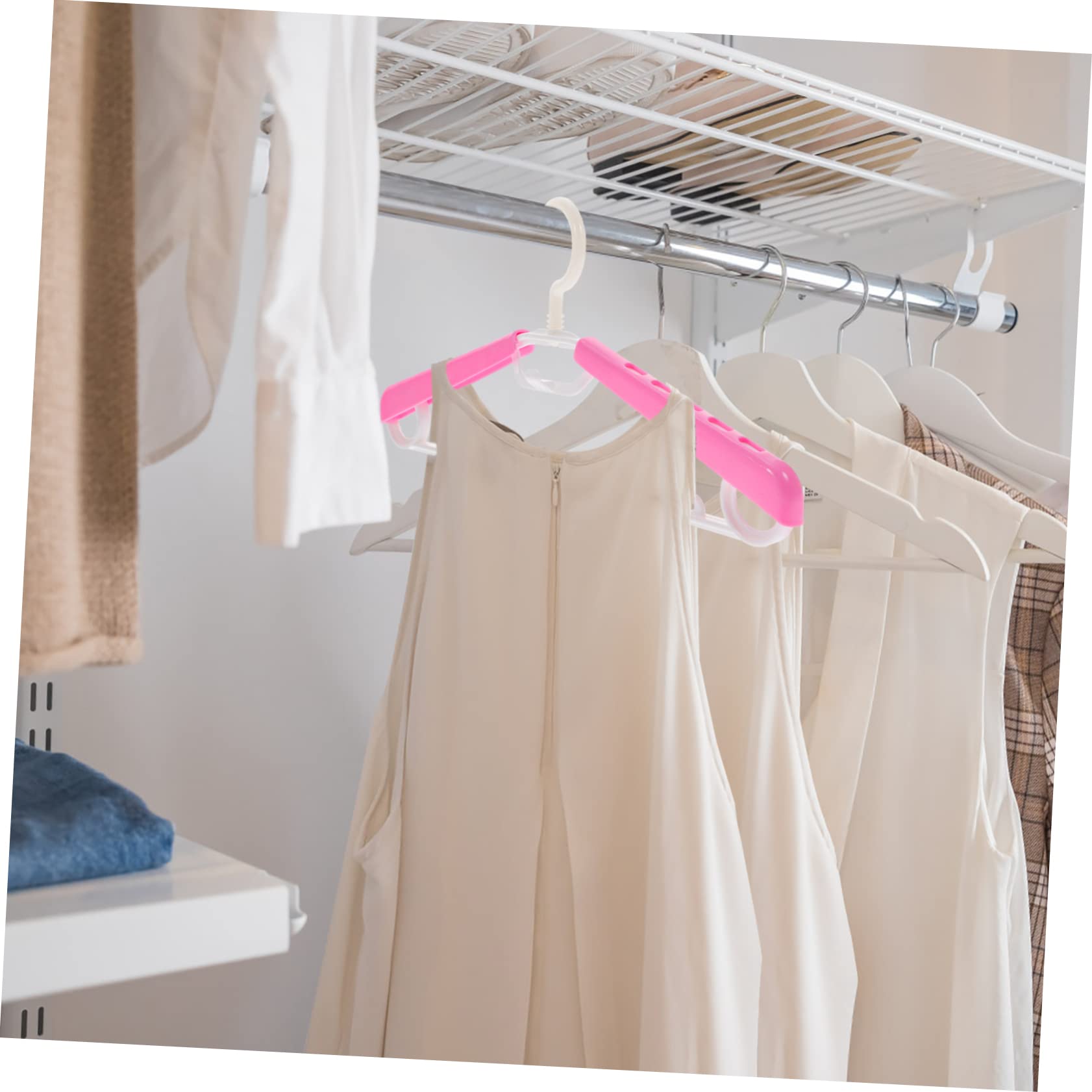 Verstellbare Kleiderbügel 10 Stück aus Abs, 16 bis 23 Zoll, Rosa