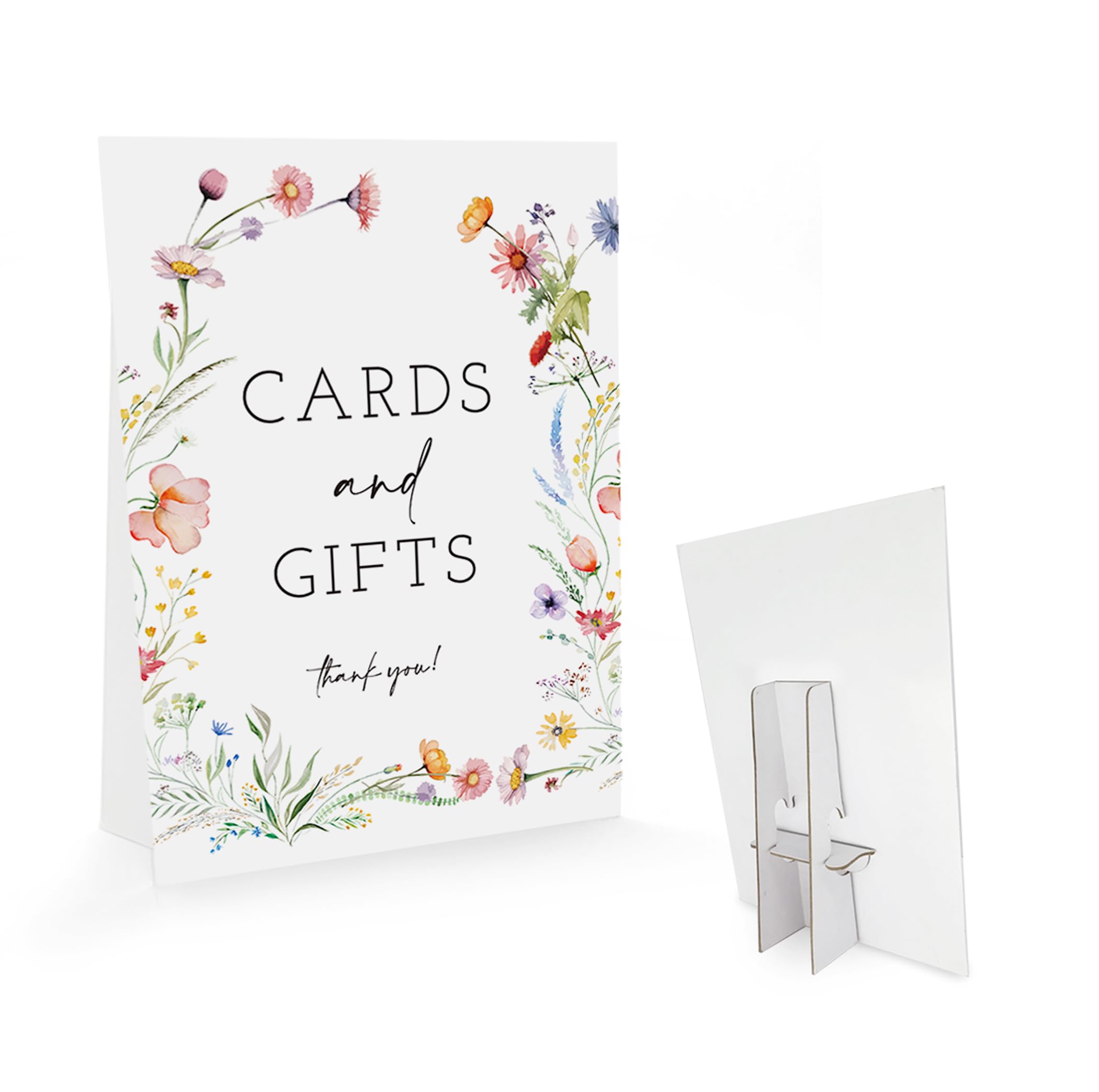 Baby Shower/Bridal Shower/Wedding Decoration Sign- Cards And Gifts Thank You, Baby in Bloom Love is in Bloom Decorations, Floral Boho Pink Flower (8 x 11 inch) BSS03